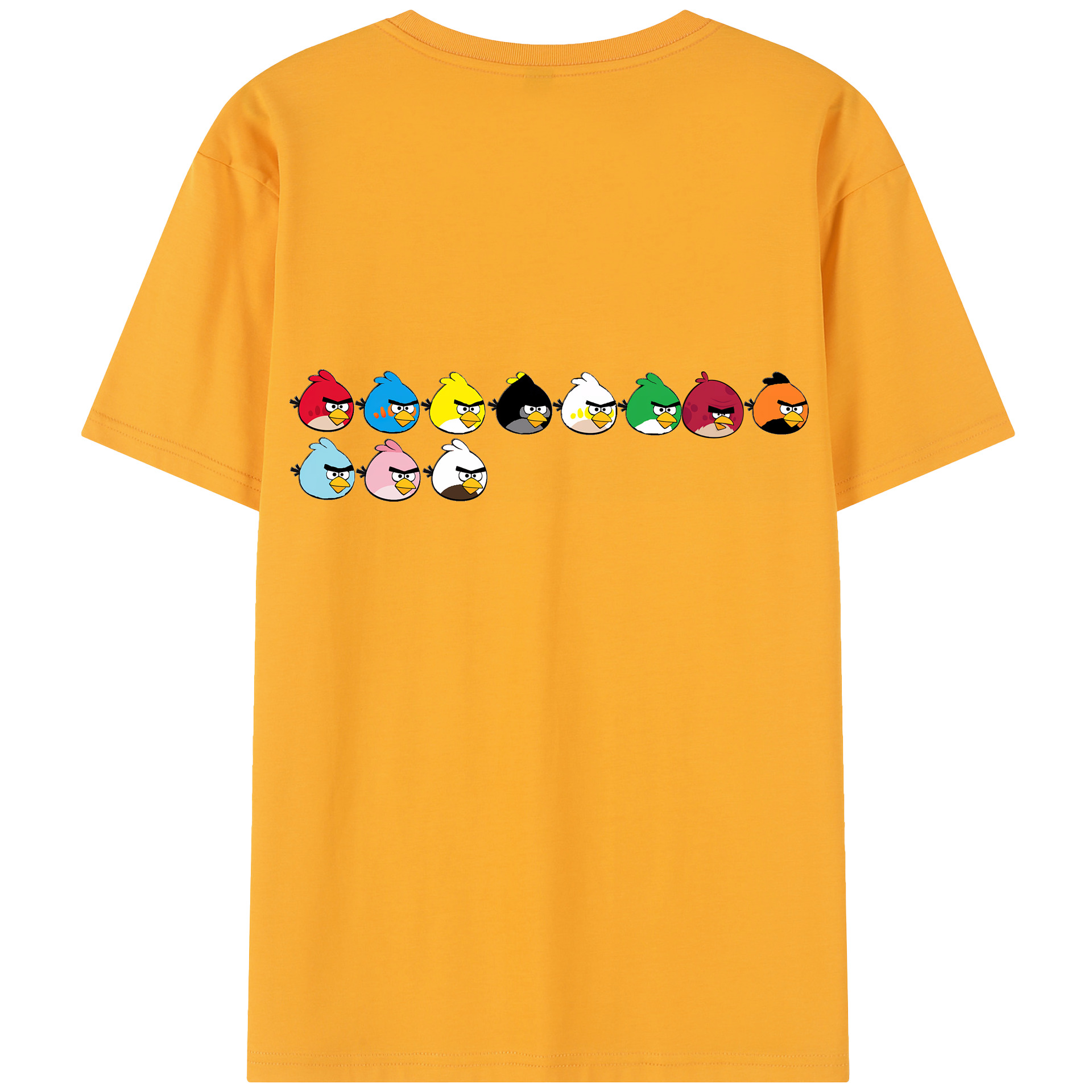 （画像用） Angry Birds アングリーバード 綿100％半袖Tシャツ（背面プリント）