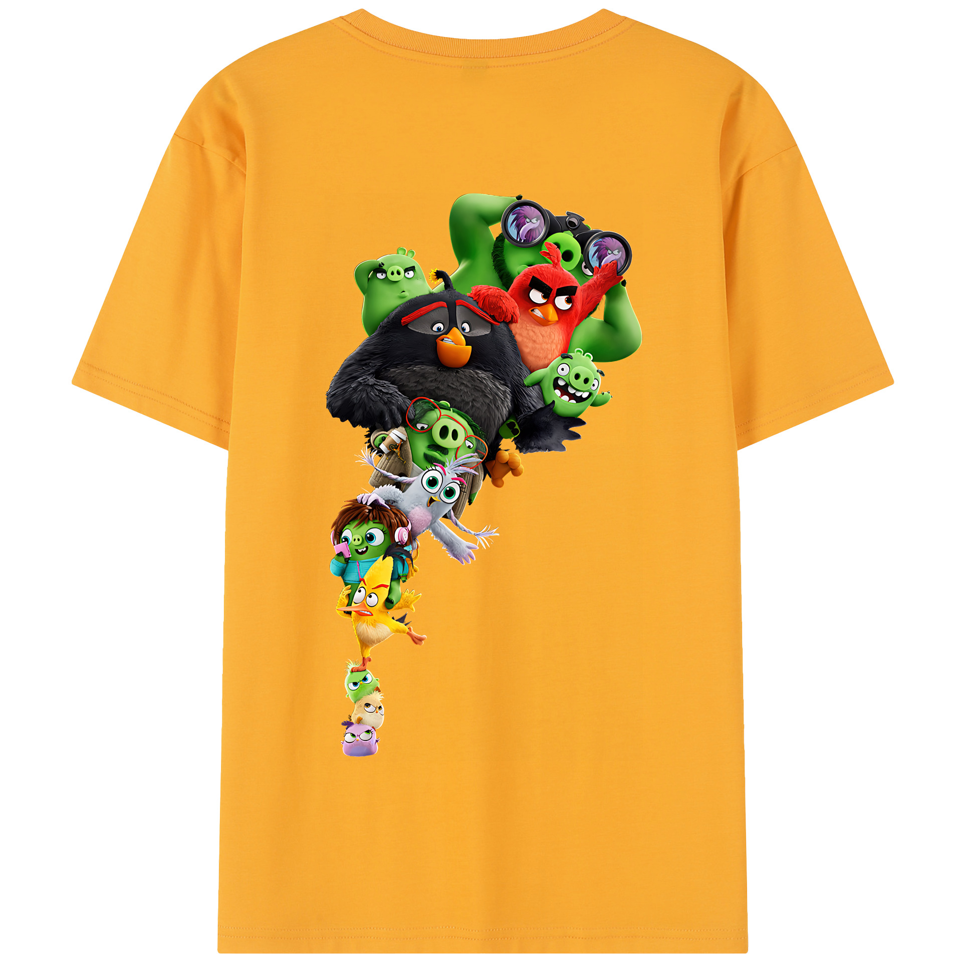 （画像用） Angry Birds アングリーバード 綿100％半袖Tシャツ（背面プリント）
