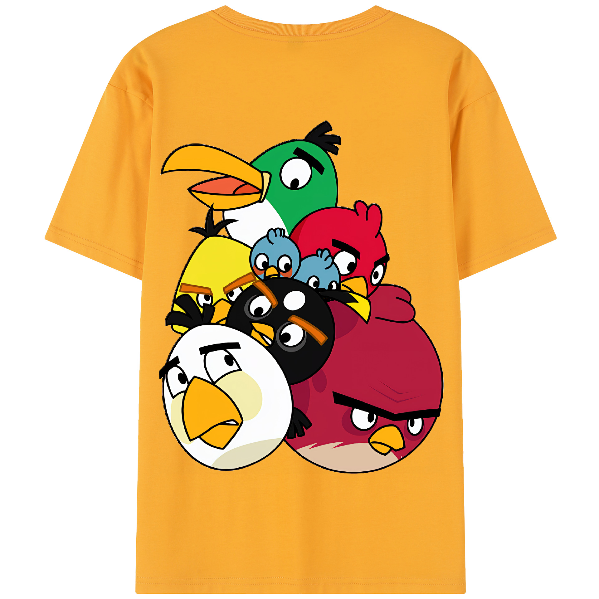 （画像用） Angry Birds アングリーバード 綿100％半袖Tシャツ（背面プリント）