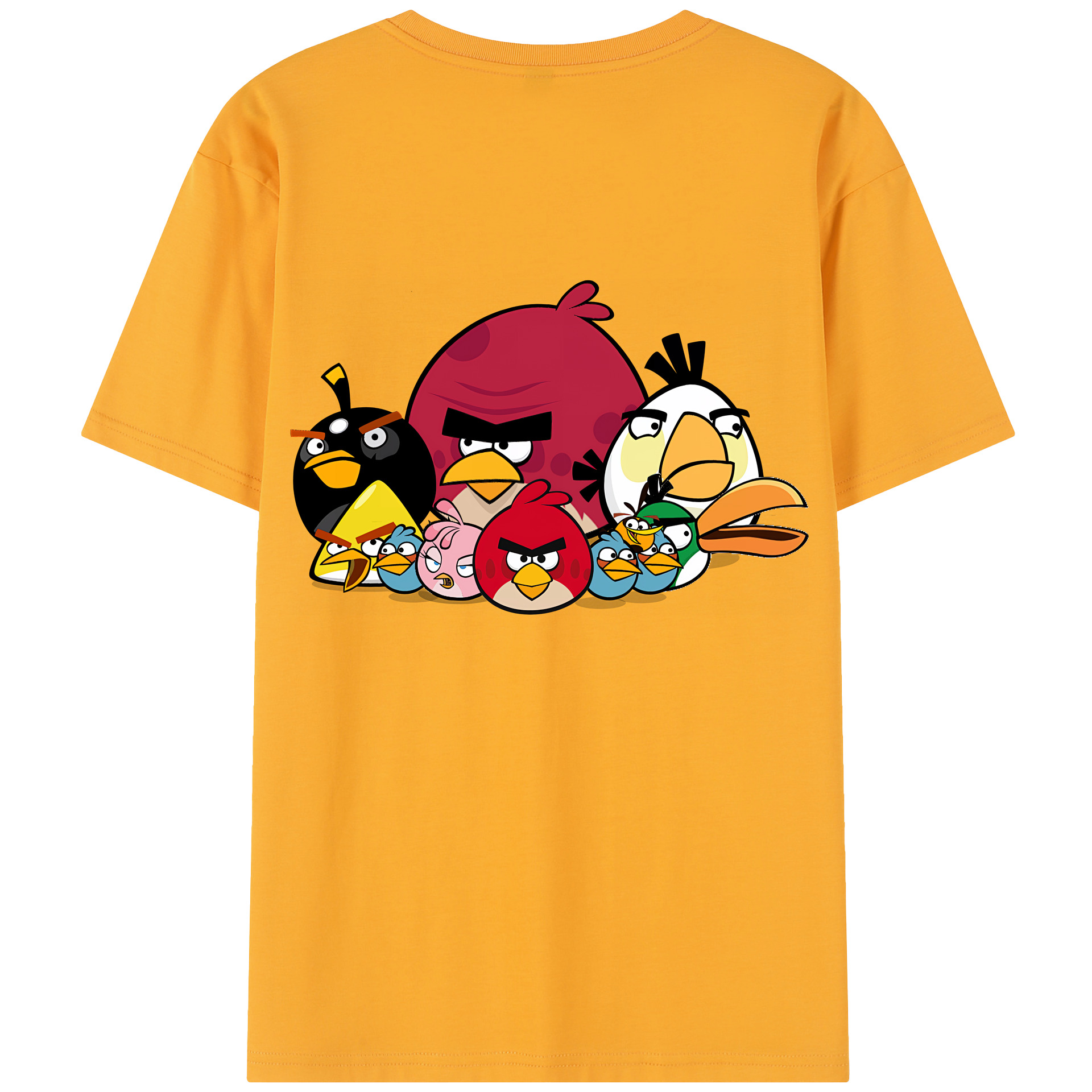 （画像用） Angry Birds アングリーバード 綿100％半袖Tシャツ（背面プリント）