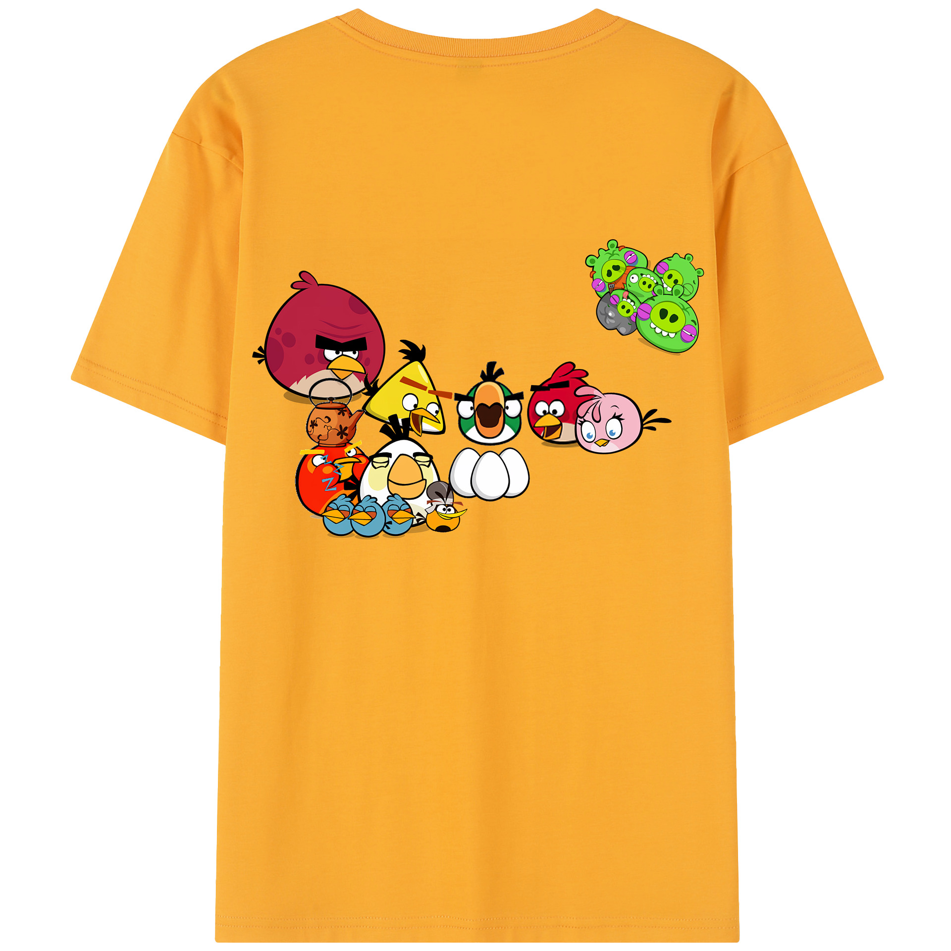 （画像用） Angry Birds アングリーバード 綿100％半袖Tシャツ（背面プリント）