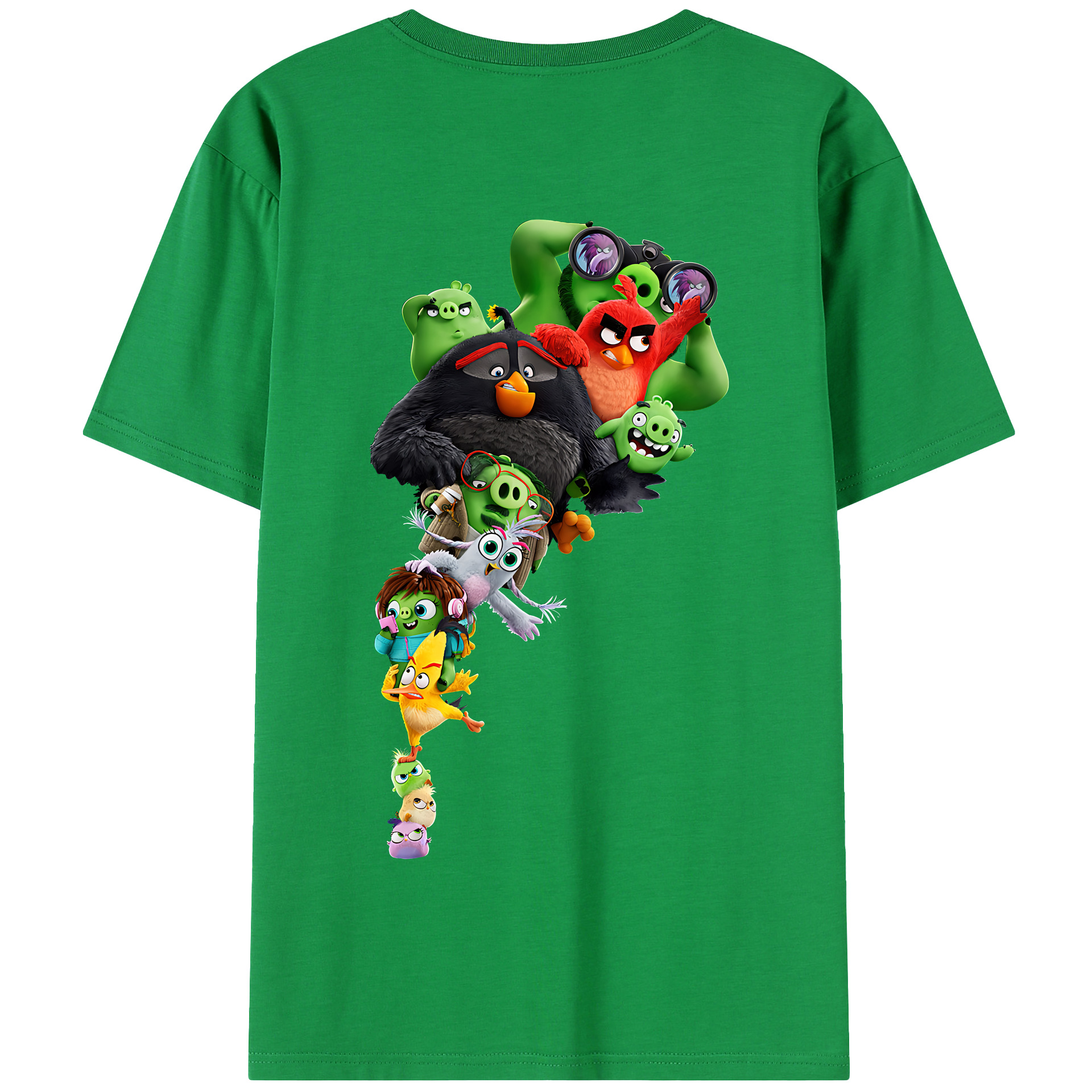 （画像用） Angry Birds アングリーバード 綿100％半袖Tシャツ（背面プリント）