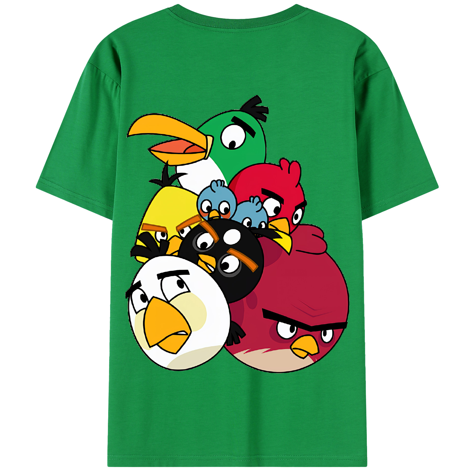 （画像用） Angry Birds アングリーバード 綿100％半袖Tシャツ（背面プリント）