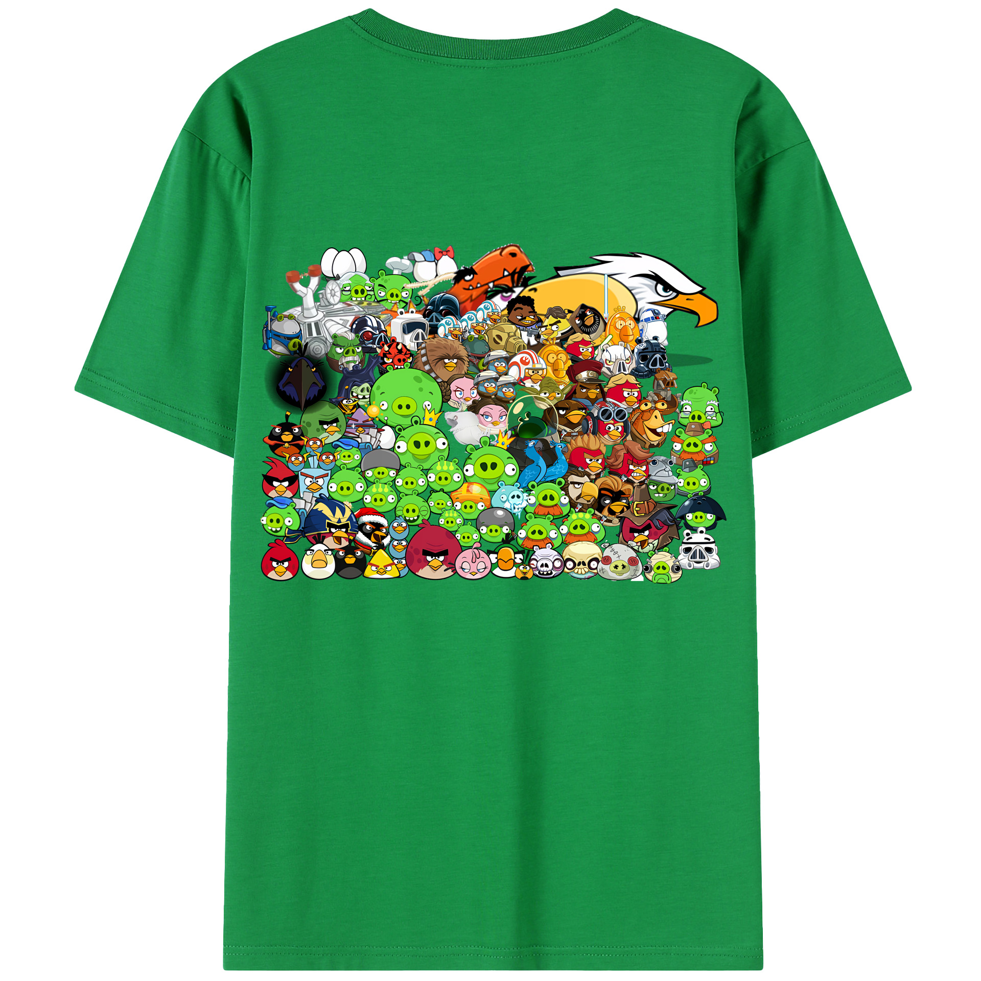 （画像用） Angry Birds アングリーバード 綿100％半袖Tシャツ（背面プリント）