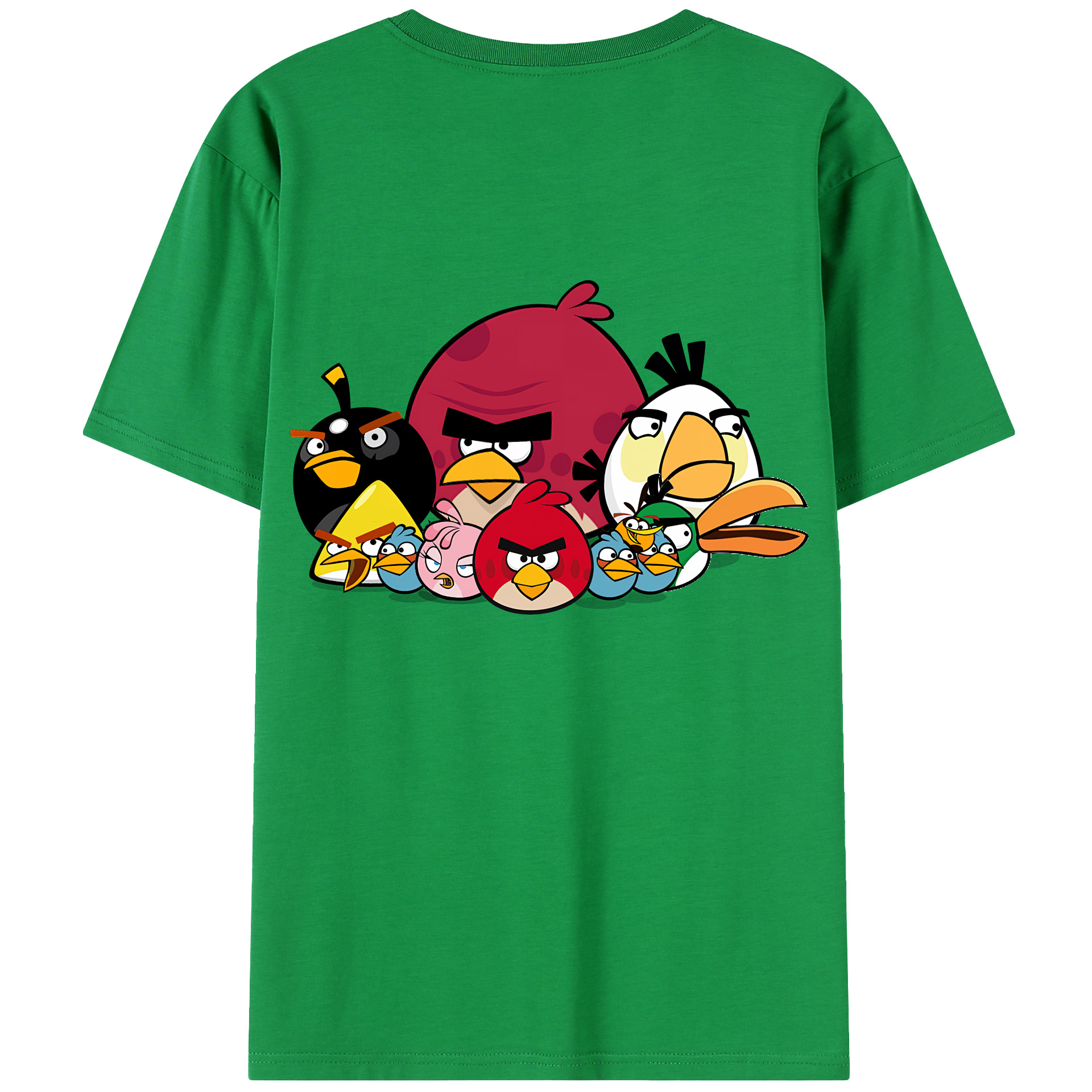 （画像用） Angry Birds アングリーバード 綿100％半袖Tシャツ（背面プリント）