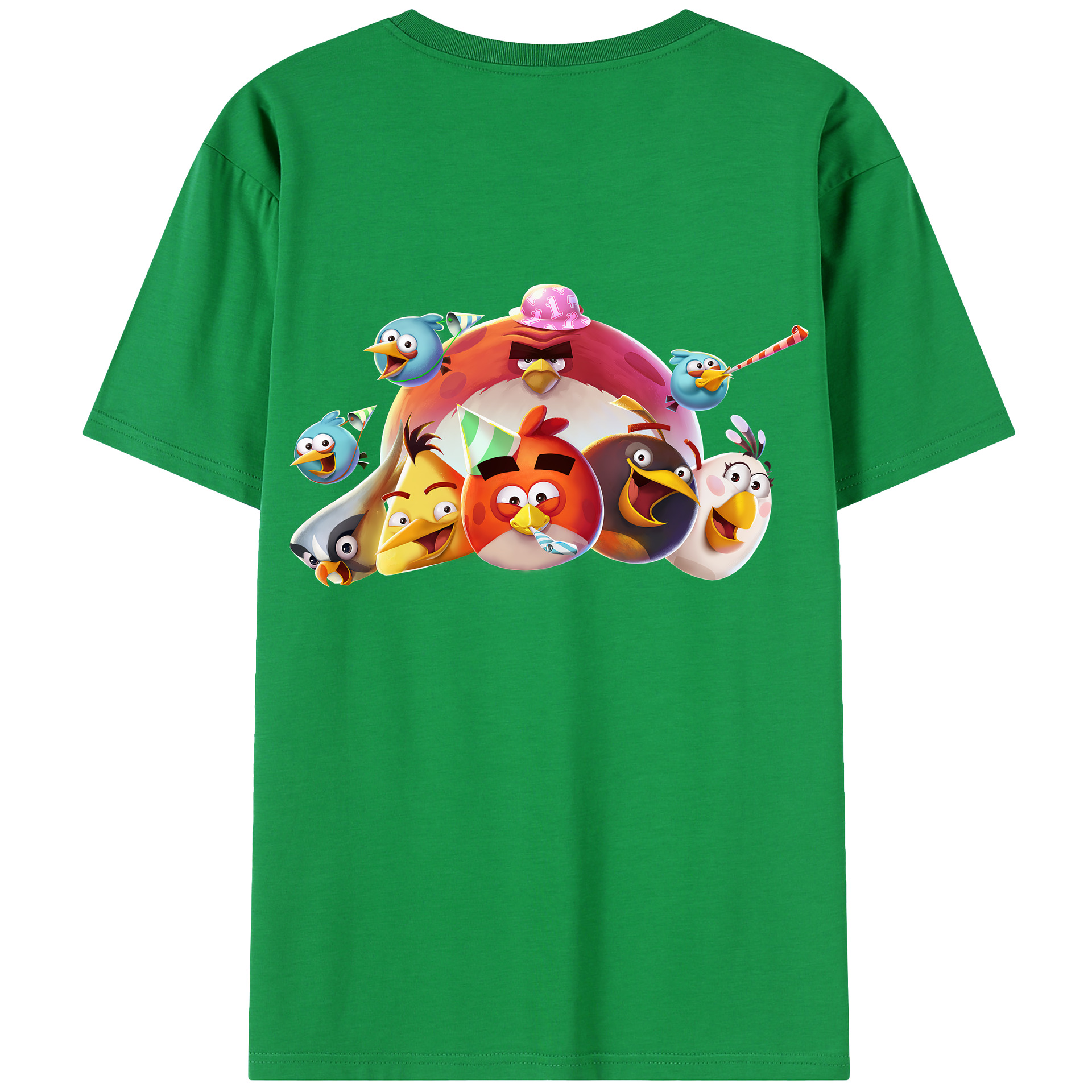 （画像用） Angry Birds アングリーバード 綿100％半袖Tシャツ（背面プリント）