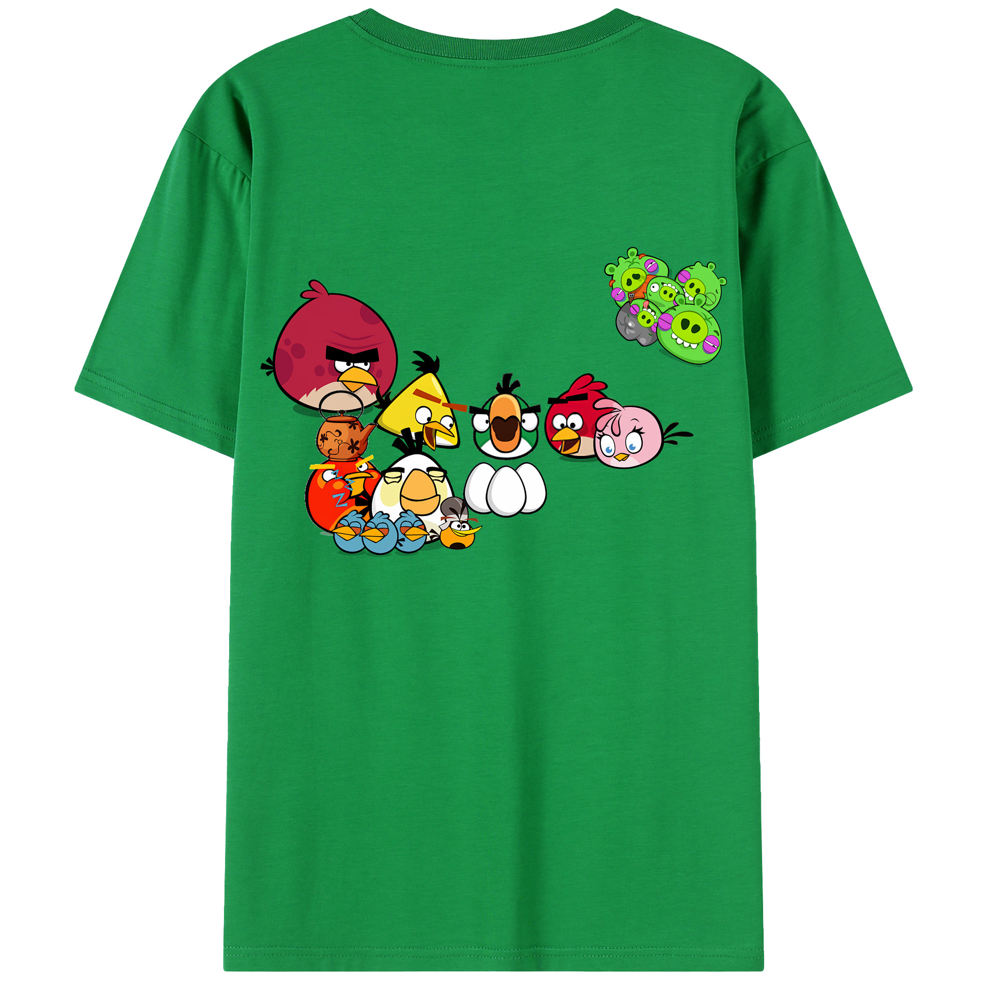 （画像用） Angry Birds アングリーバード 綿100％半袖Tシャツ（背面プリント）