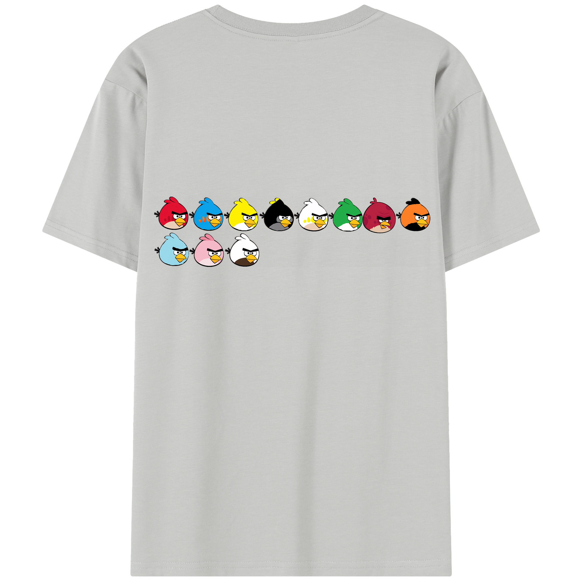 （画像用） Angry Birds アングリーバード 綿100％半袖Tシャツ（背面プリント）