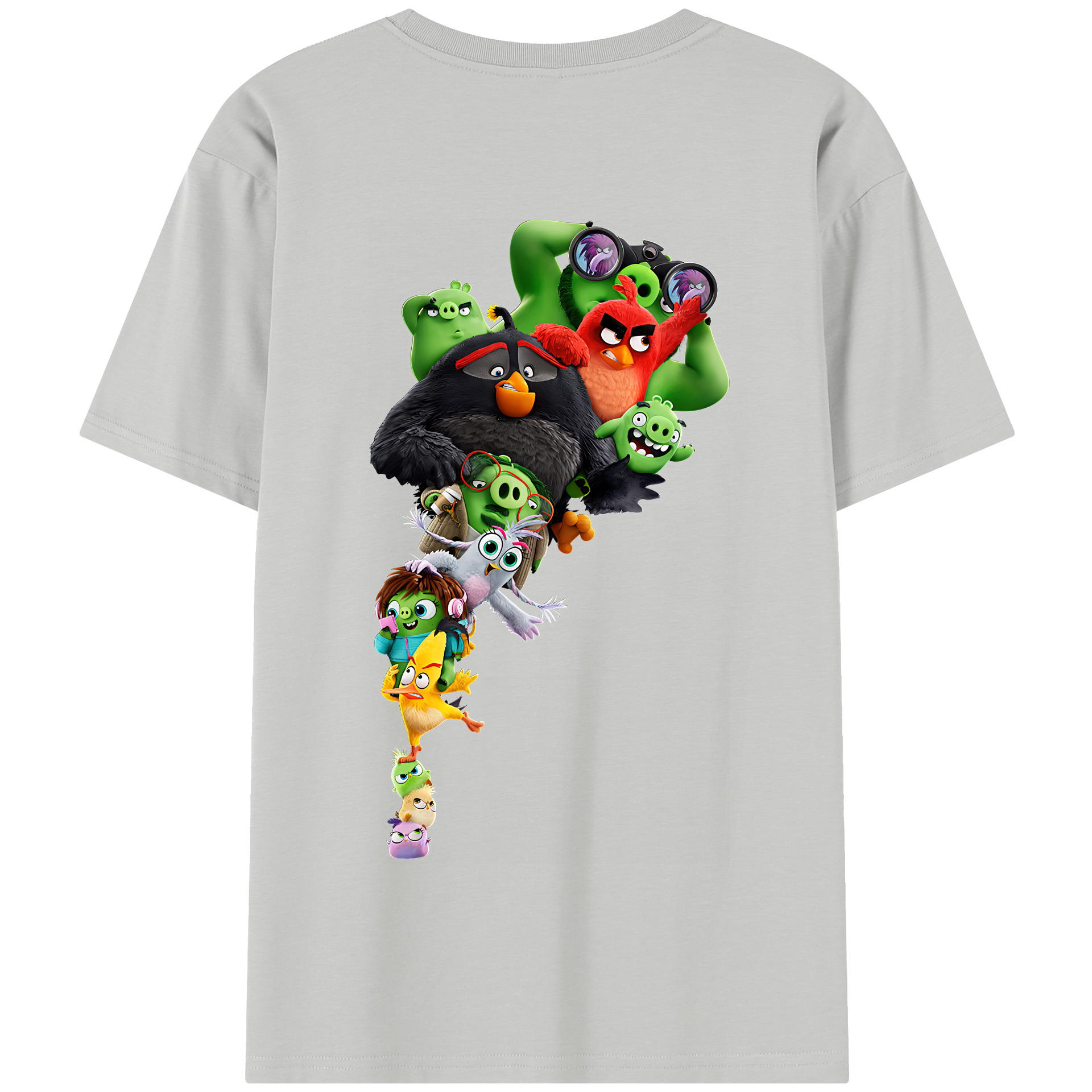 （画像用） Angry Birds アングリーバード 綿100％半袖Tシャツ（背面プリント）