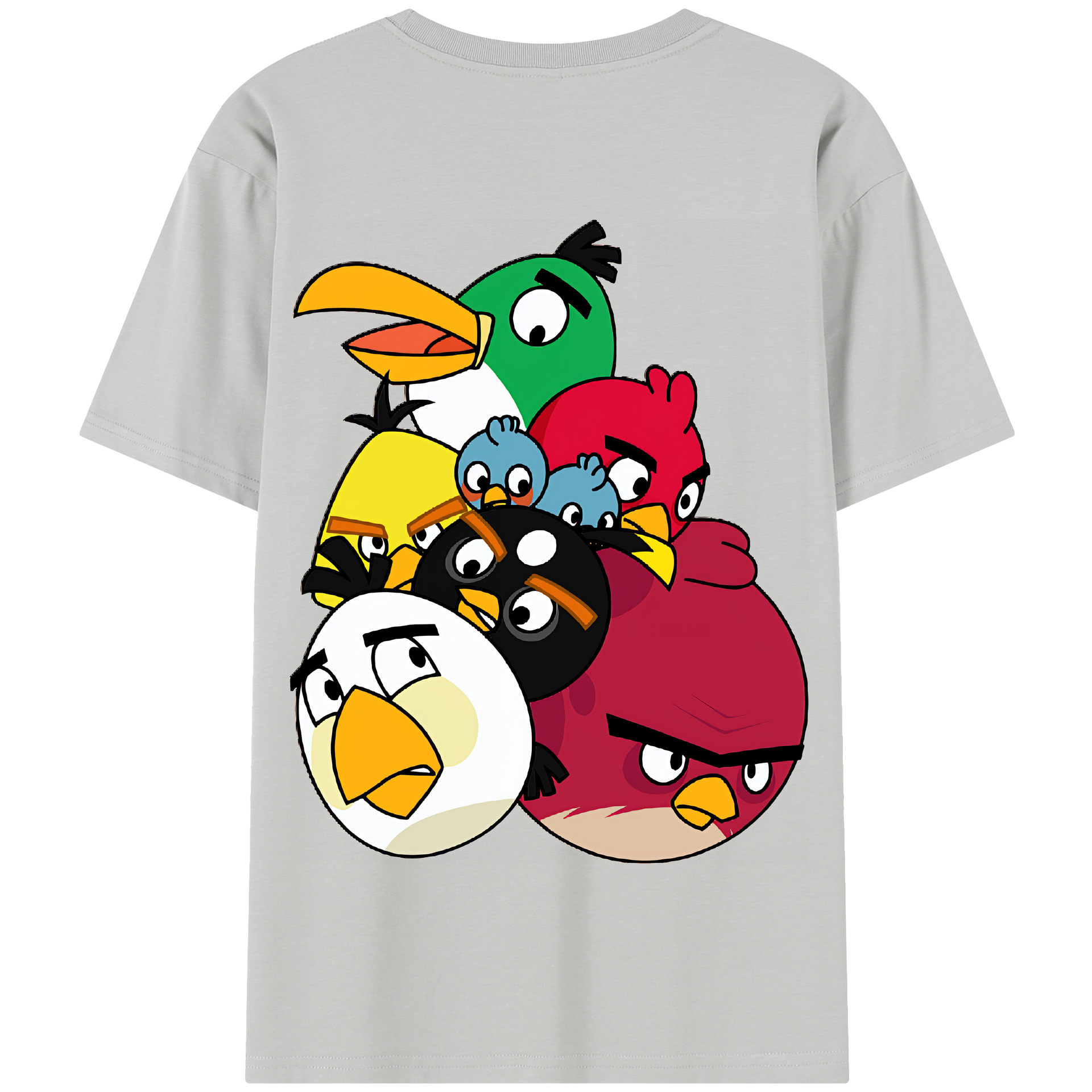 （画像用） Angry Birds アングリーバード 綿100％半袖Tシャツ（背面プリント）