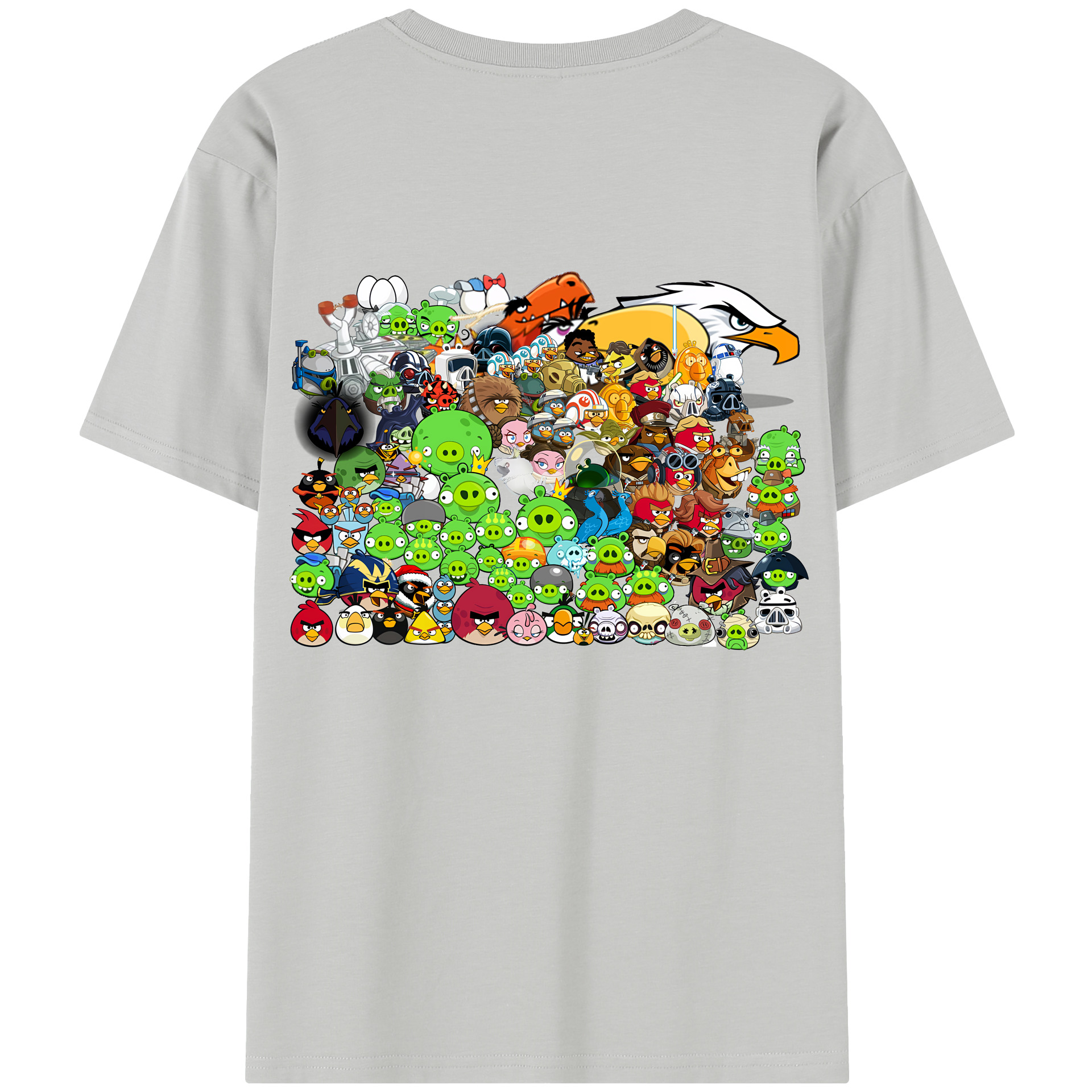 （画像用） Angry Birds アングリーバード 綿100％半袖Tシャツ（背面プリント）