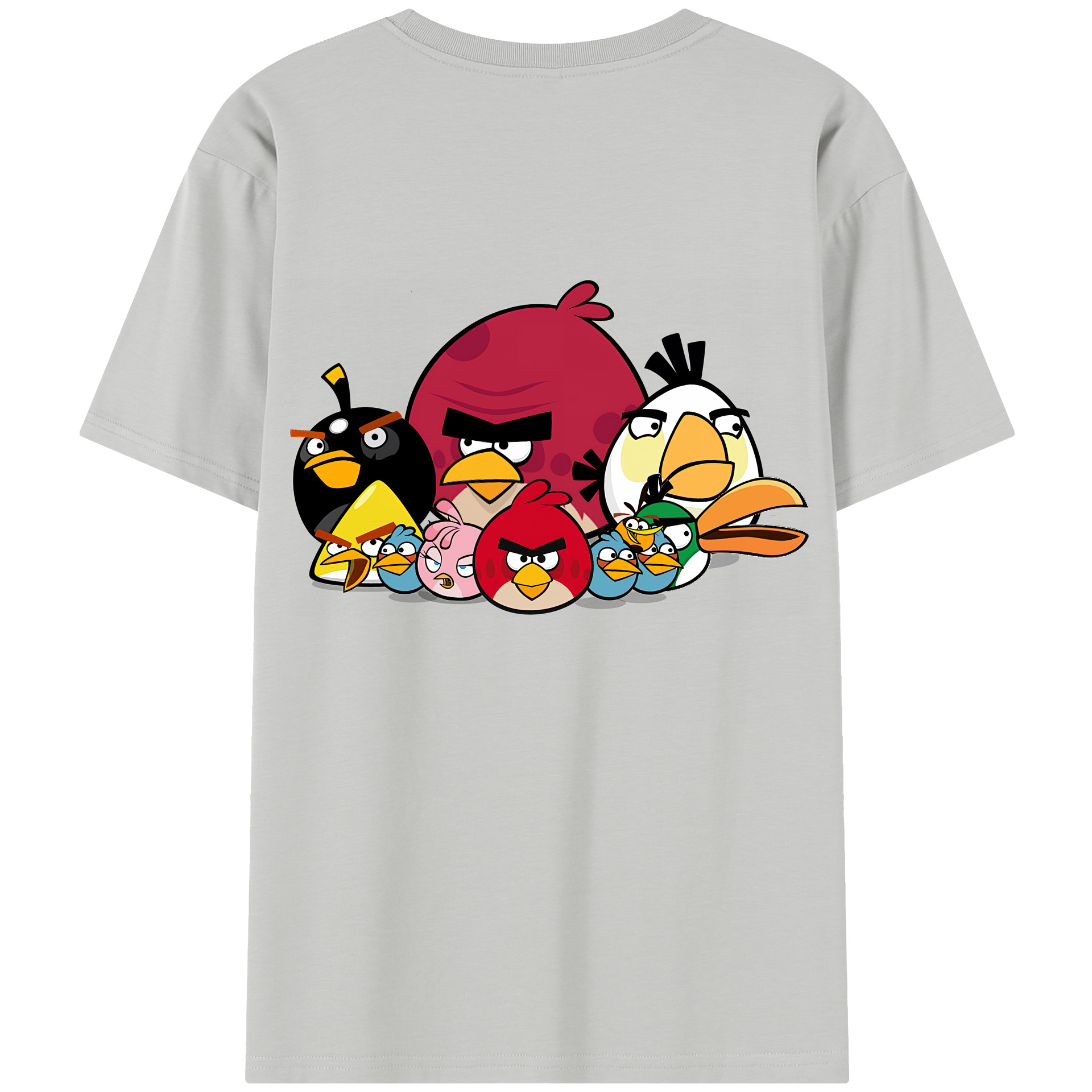 （画像用） Angry Birds アングリーバード 綿100％半袖Tシャツ（背面プリント）