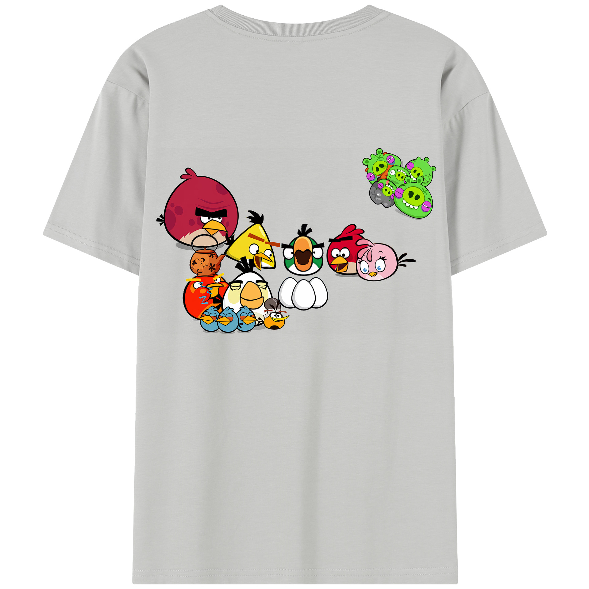 （画像用） Angry Birds アングリーバード 綿100％半袖Tシャツ（背面プリント）