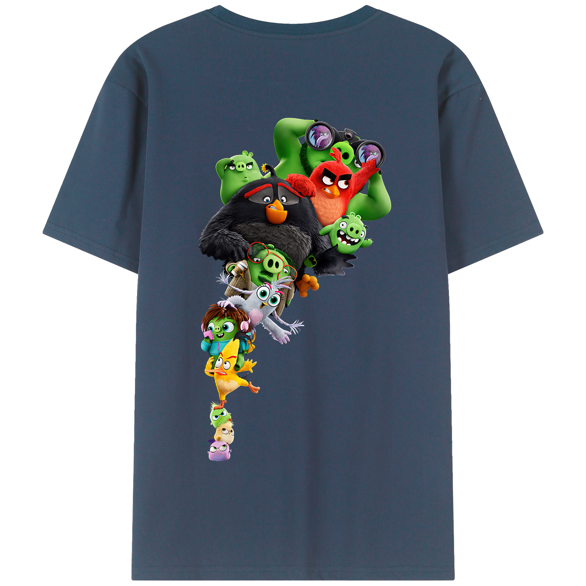 （画像用） Angry Birds アングリーバード 綿100％半袖Tシャツ（背面プリント）