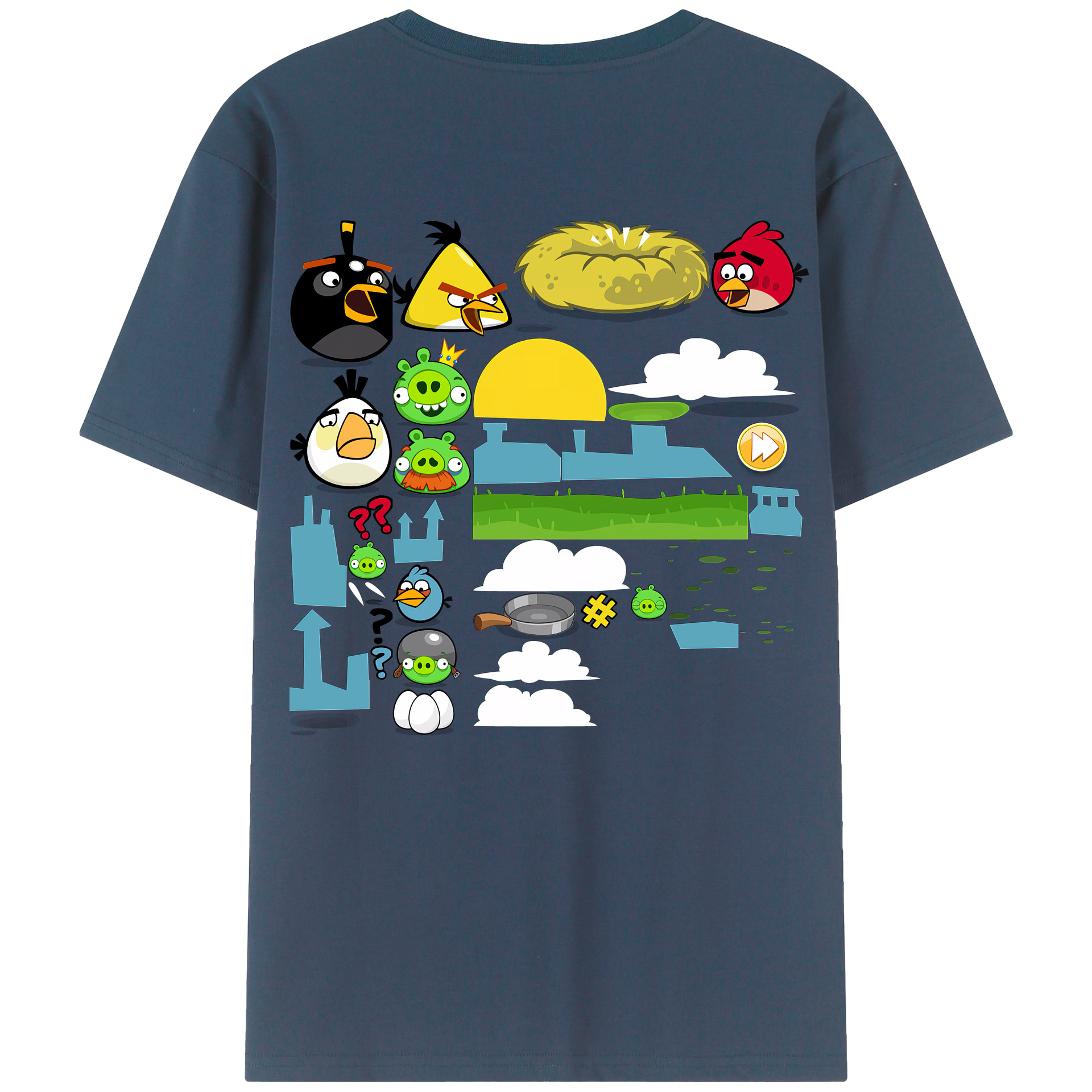 （画像用） Angry Birds アングリーバード 綿100％半袖Tシャツ（背面プリント）