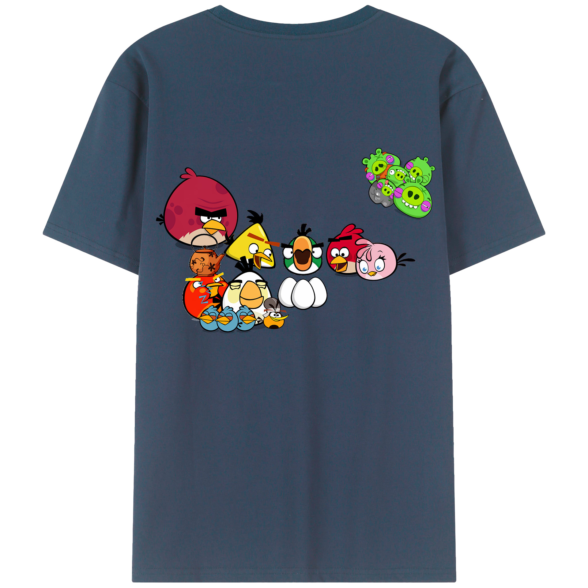 （画像用） Angry Birds アングリーバード 綿100％半袖Tシャツ（背面プリント）