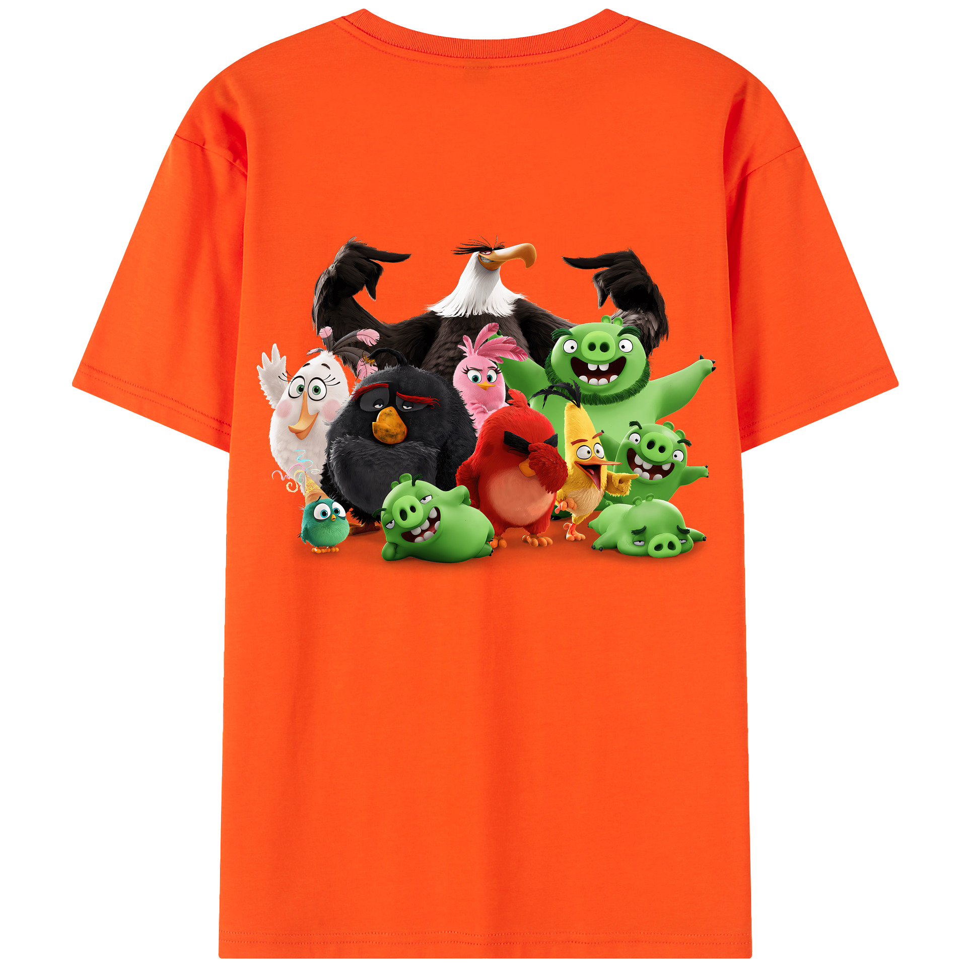 （画像用） Angry Birds アングリーバード 綿100％半袖Tシャツ（背面プリント）