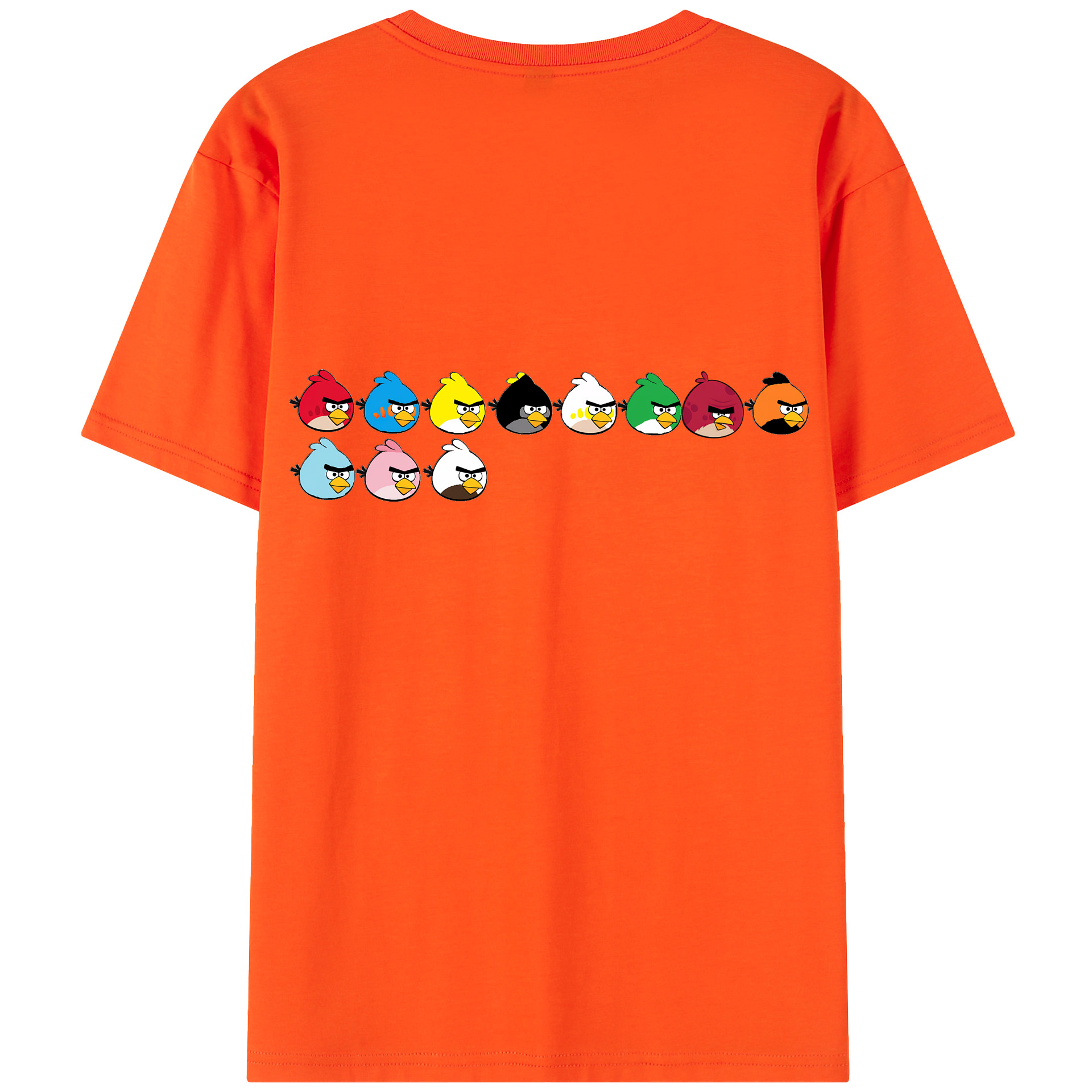 （画像用） Angry Birds アングリーバード 綿100％半袖Tシャツ（背面プリント）