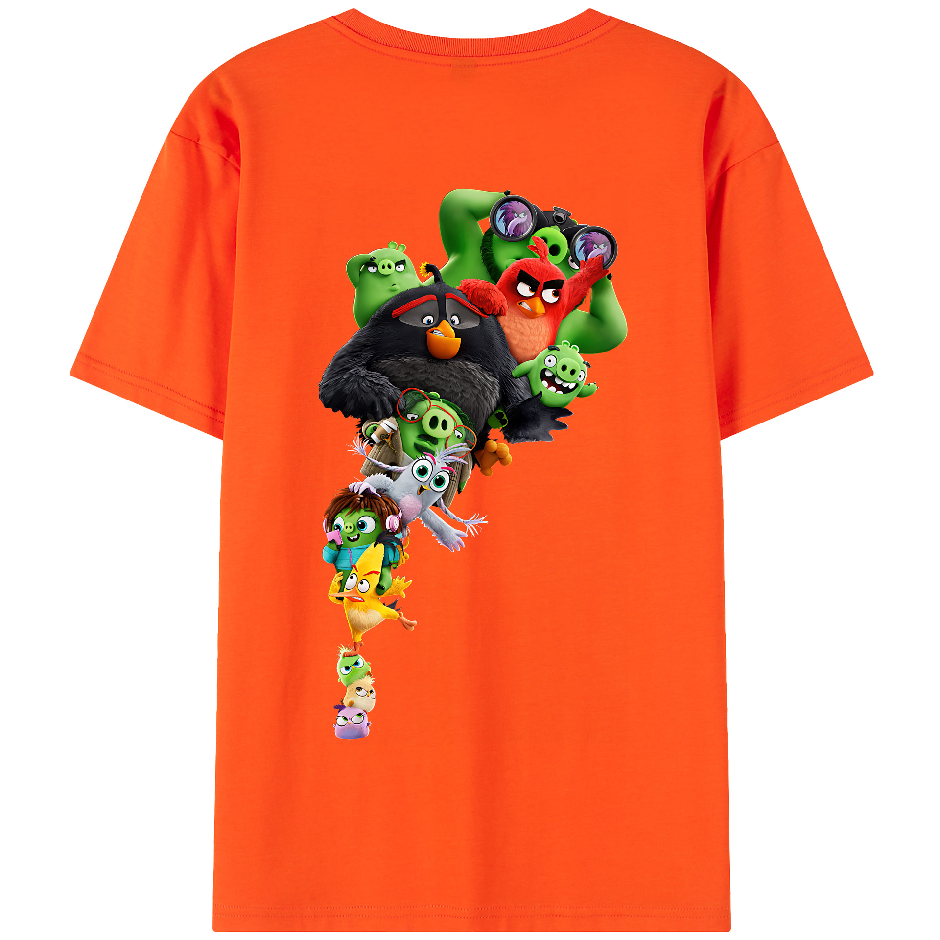 （画像用） Angry Birds アングリーバード 綿100％半袖Tシャツ（背面プリント）