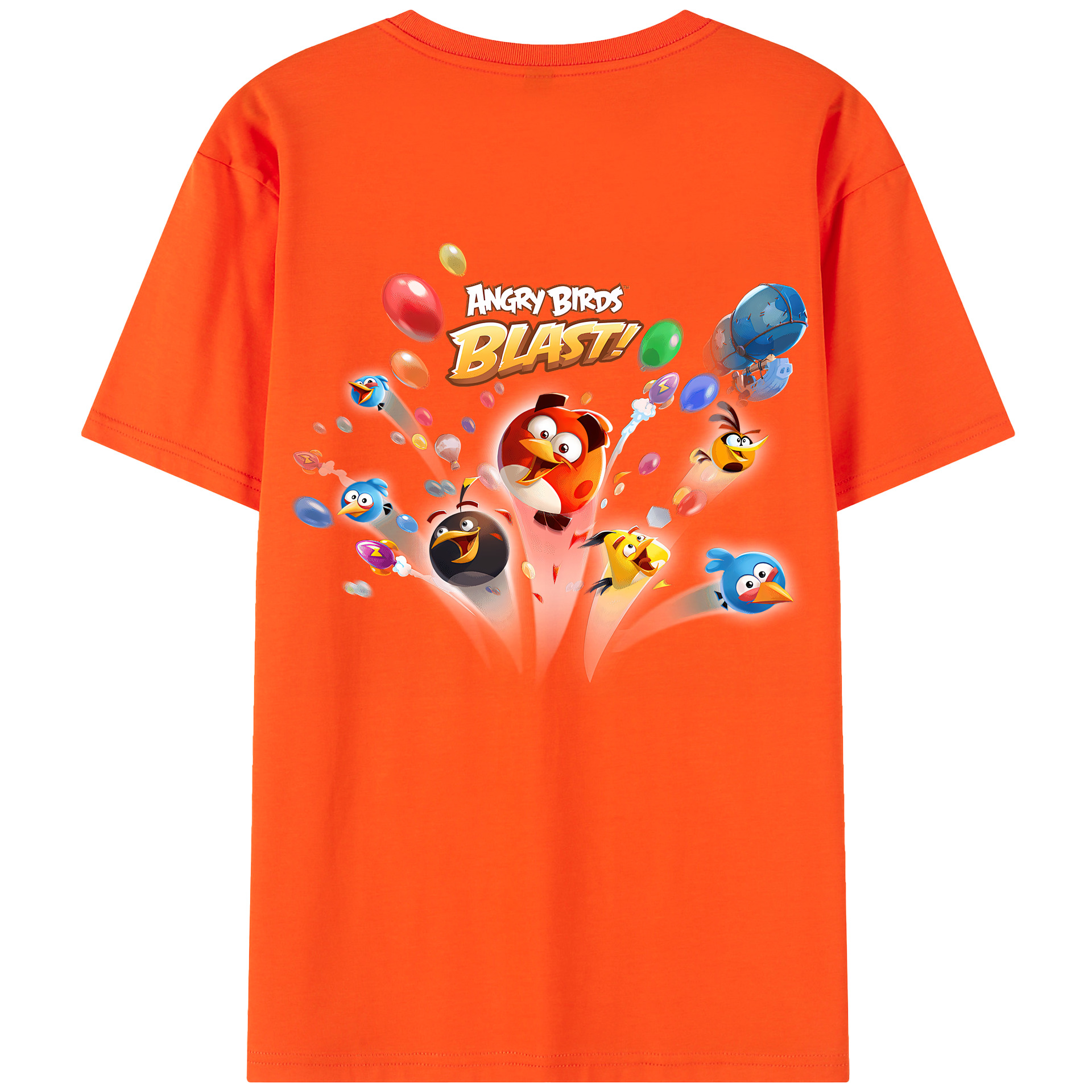 （画像用） Angry Birds アングリーバード 綿100％半袖Tシャツ（背面プリント）