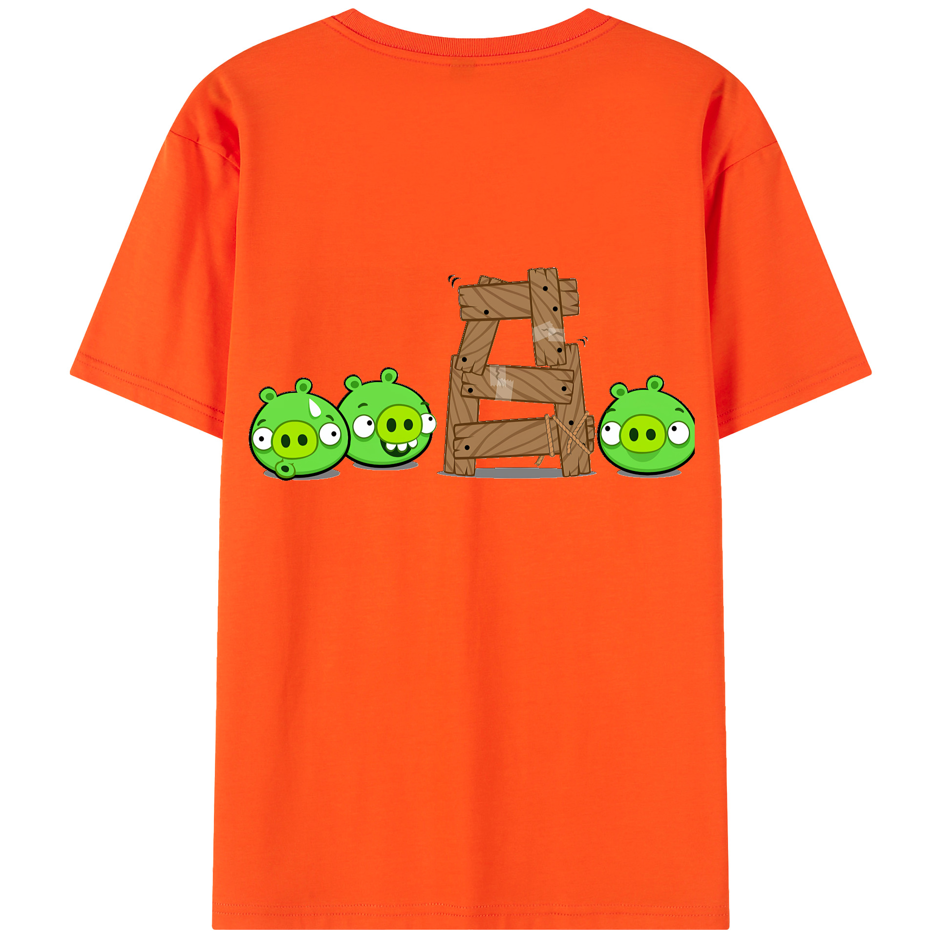 （画像用） Angry Birds アングリーバード 綿100％半袖Tシャツ（背面プリント）