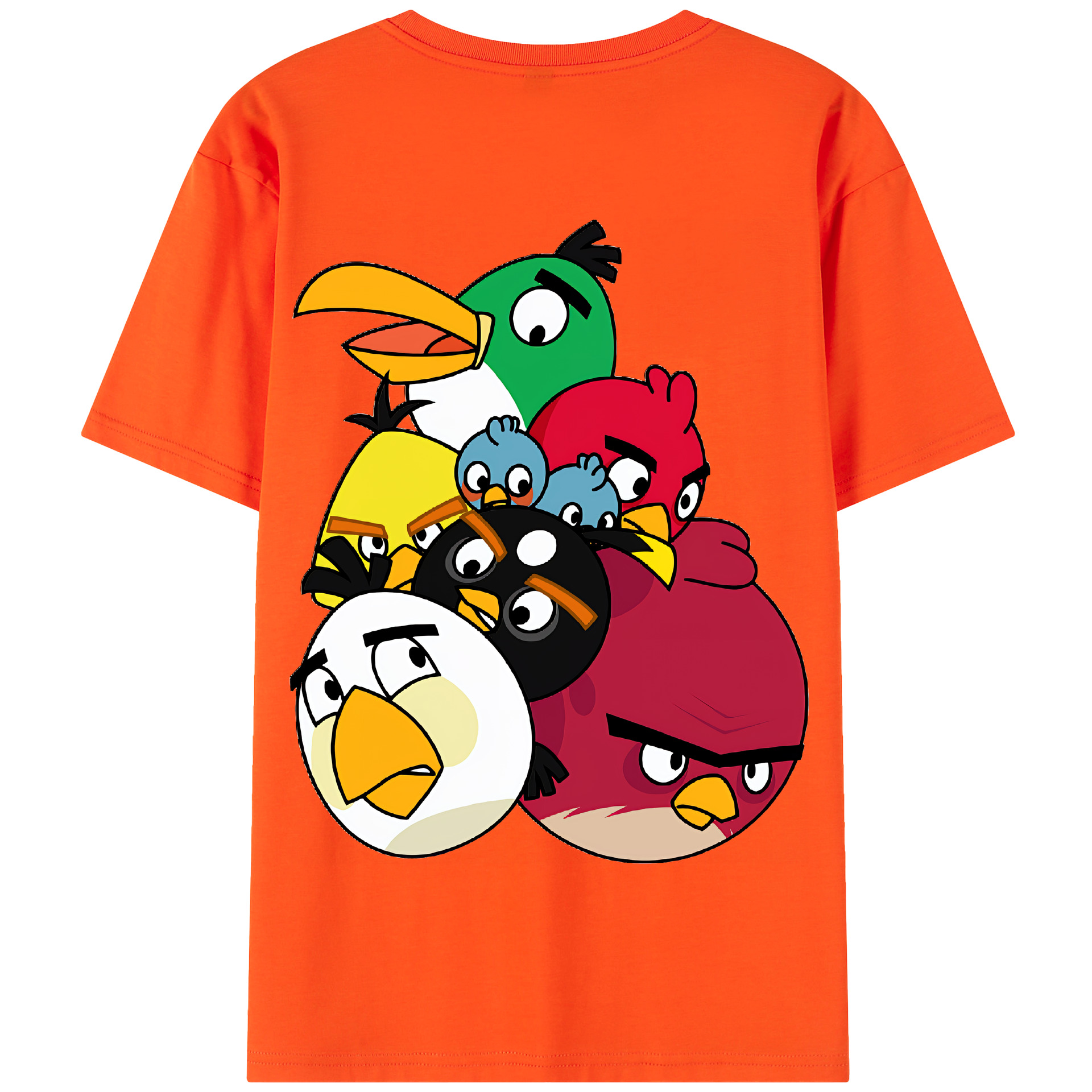 （画像用） Angry Birds アングリーバード 綿100％半袖Tシャツ（背面プリント）