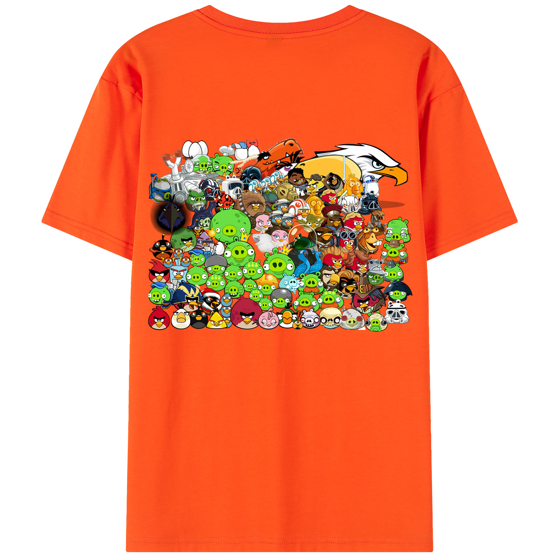 （画像用） Angry Birds アングリーバード 綿100％半袖Tシャツ（背面プリント）