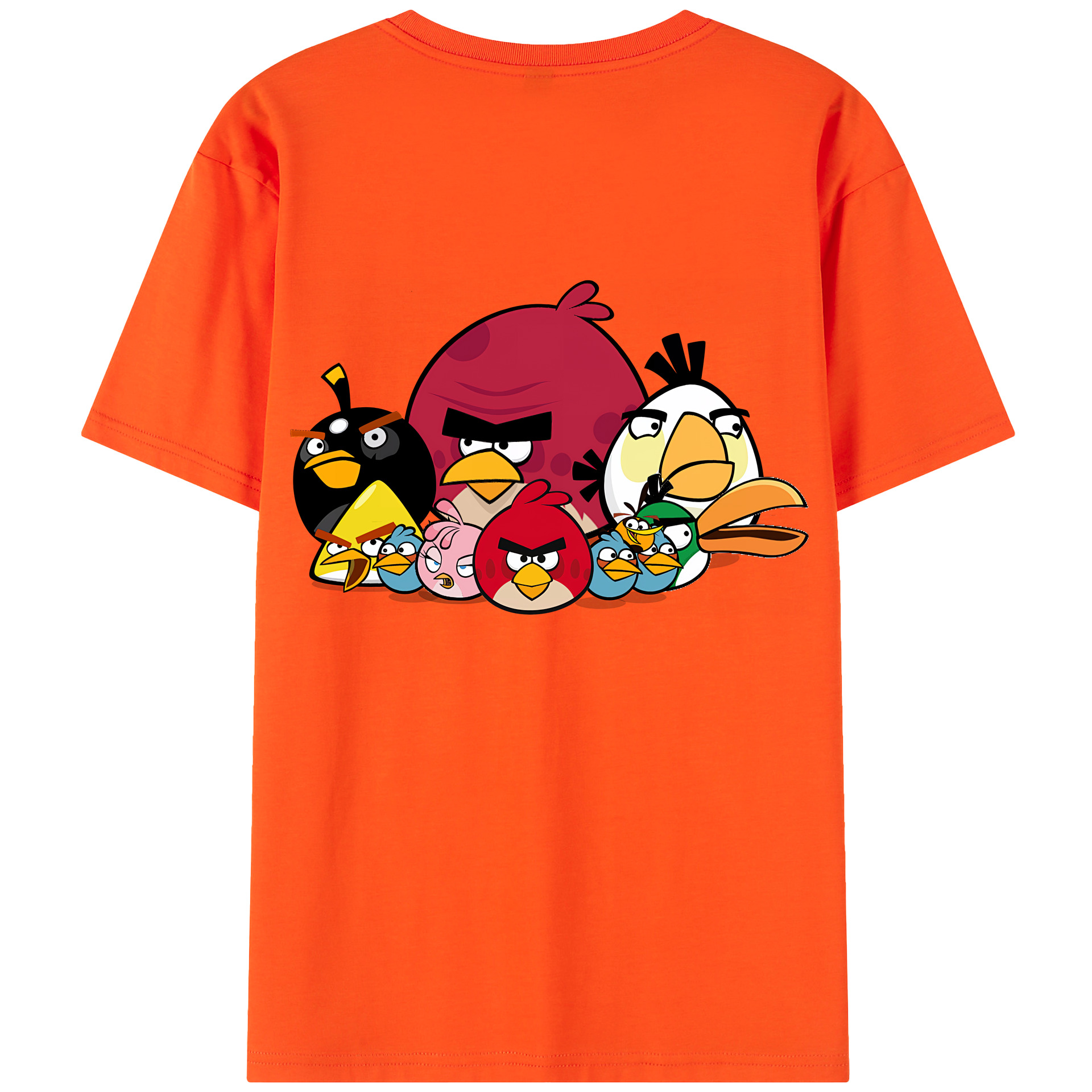 （画像用） Angry Birds アングリーバード 綿100％半袖Tシャツ（背面プリント）