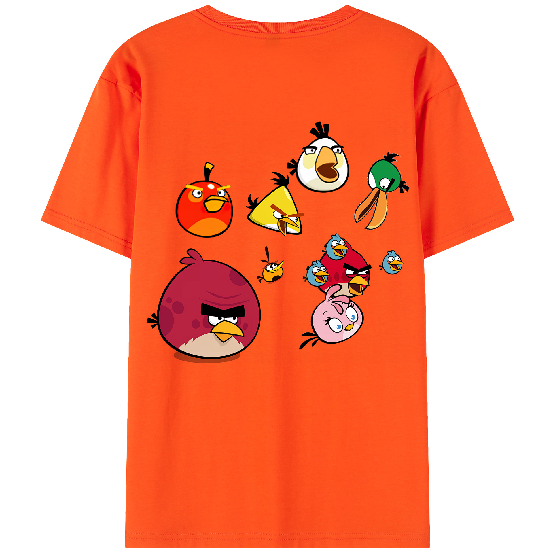 （画像用） Angry Birds アングリーバード 綿100％半袖Tシャツ（背面プリント）