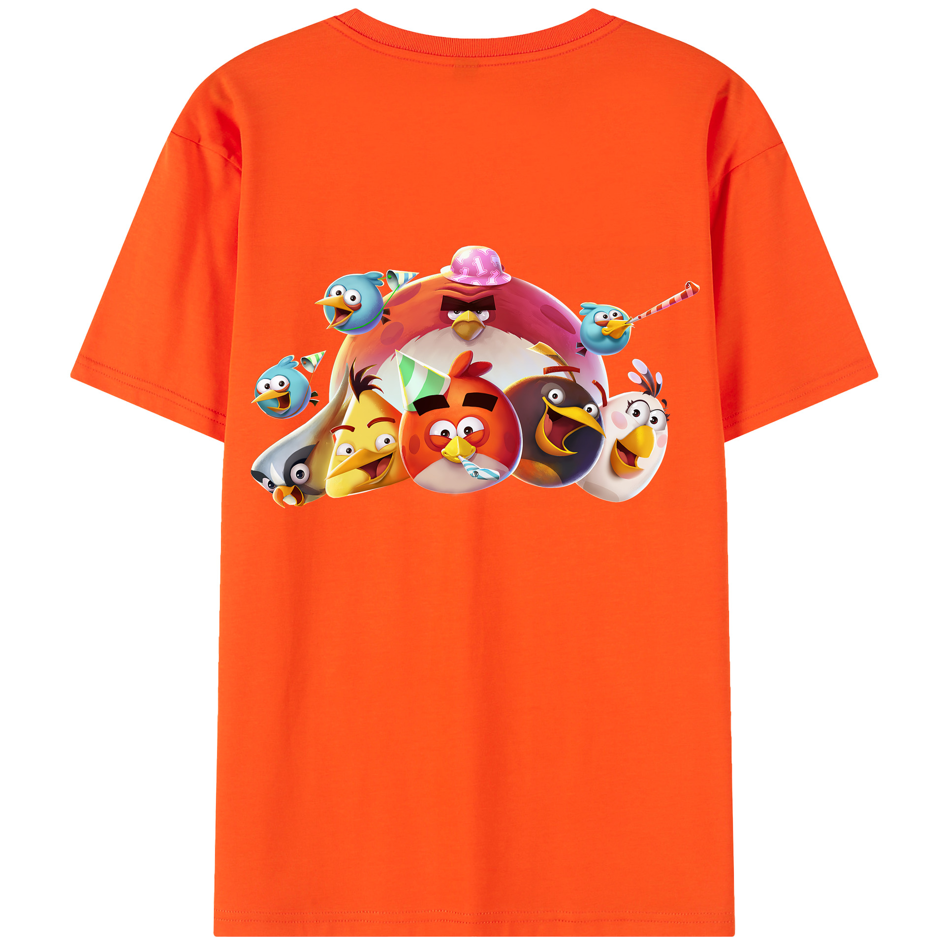 （画像用） Angry Birds アングリーバード 綿100％半袖Tシャツ（背面プリント）