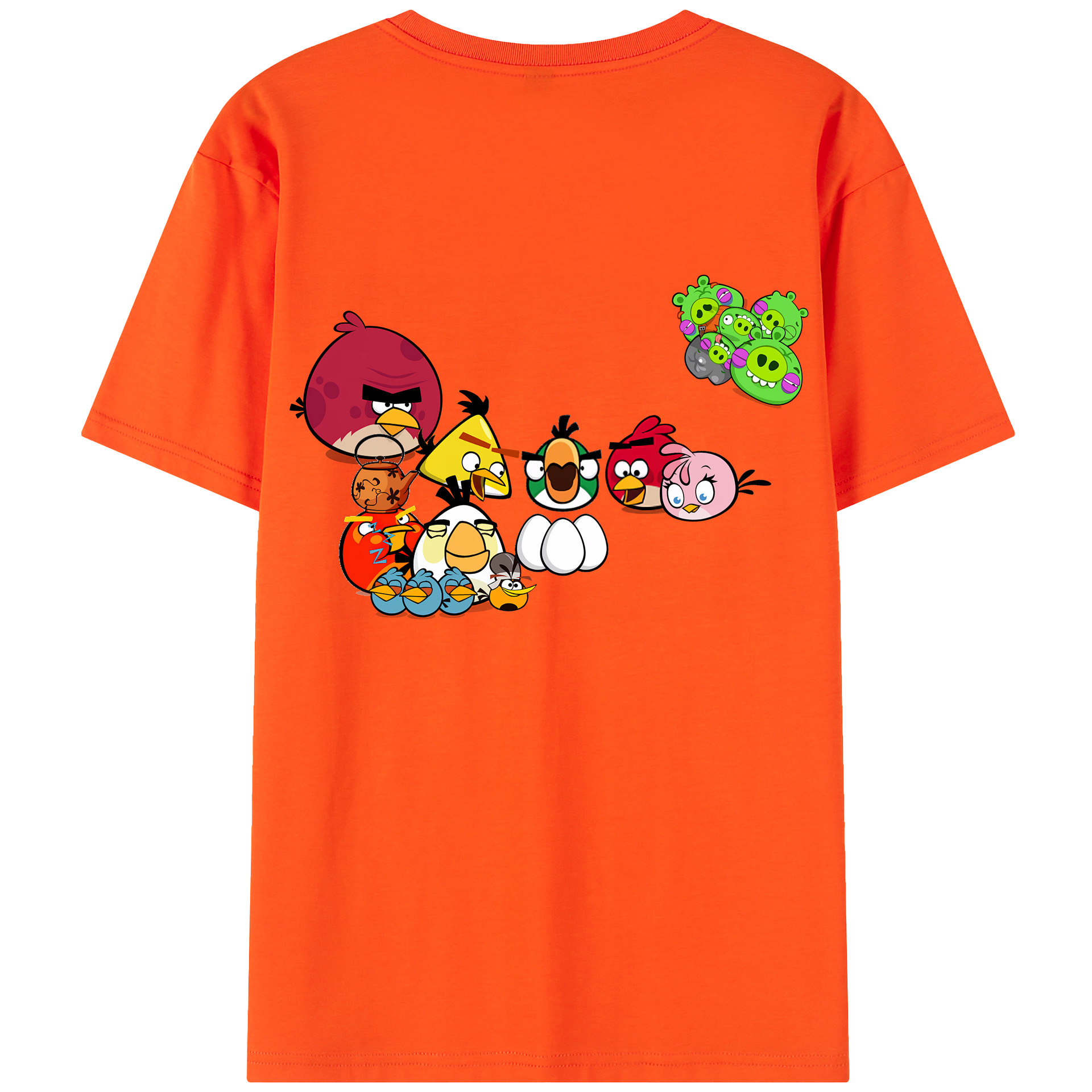 （画像用） Angry Birds アングリーバード 綿100％半袖Tシャツ（背面プリント）