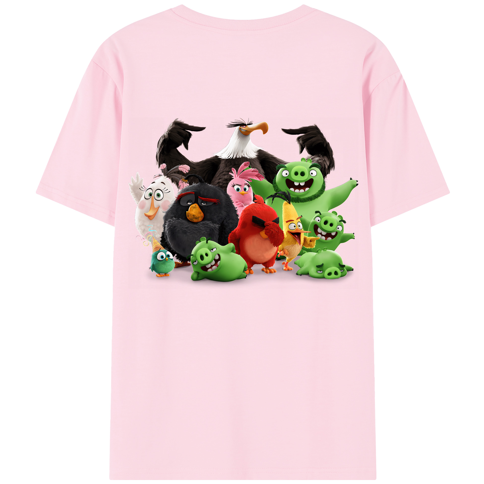 （画像用） Angry Birds アングリーバード 綿100％半袖Tシャツ（背面プリント）