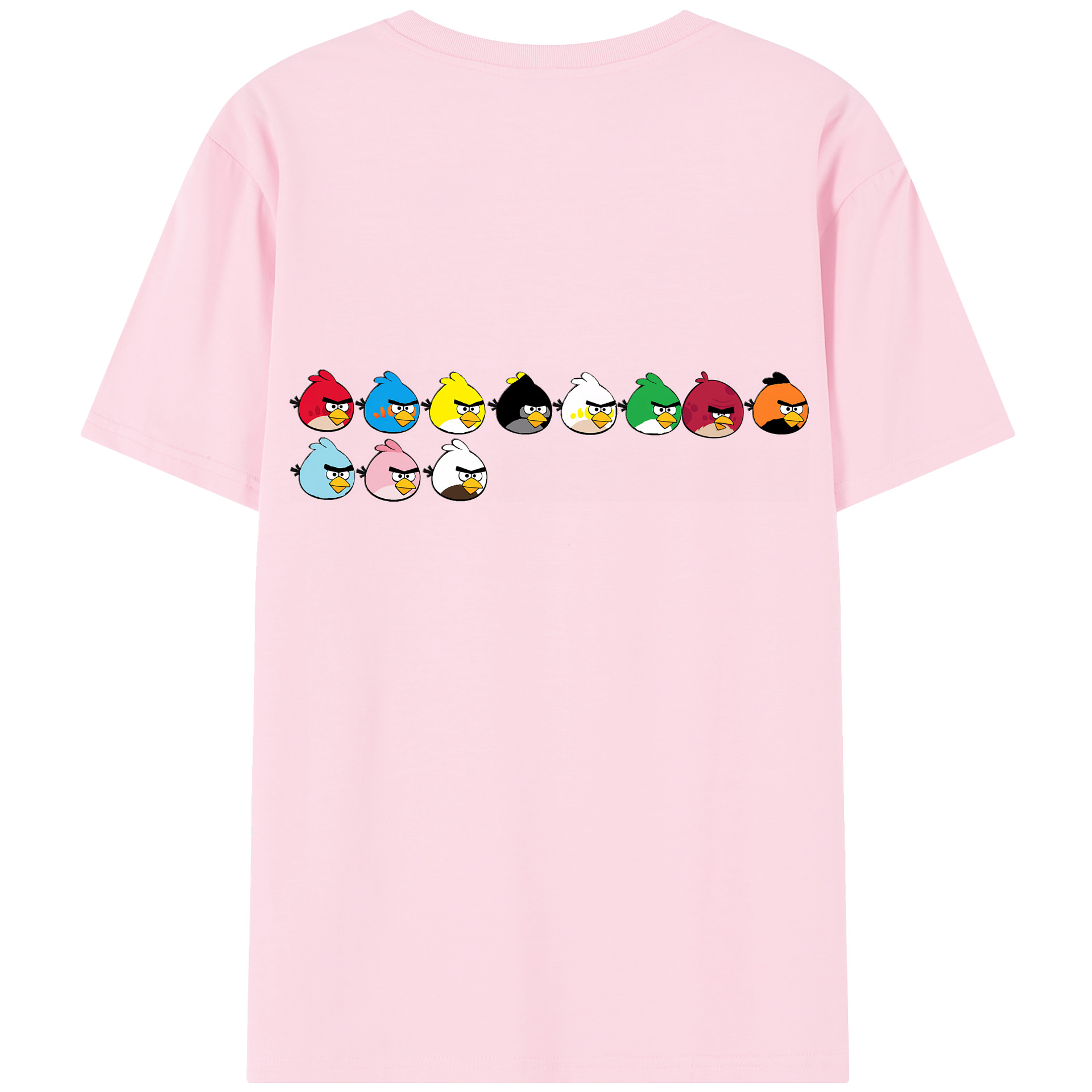 （画像用） Angry Birds アングリーバード 綿100％半袖Tシャツ（背面プリント）