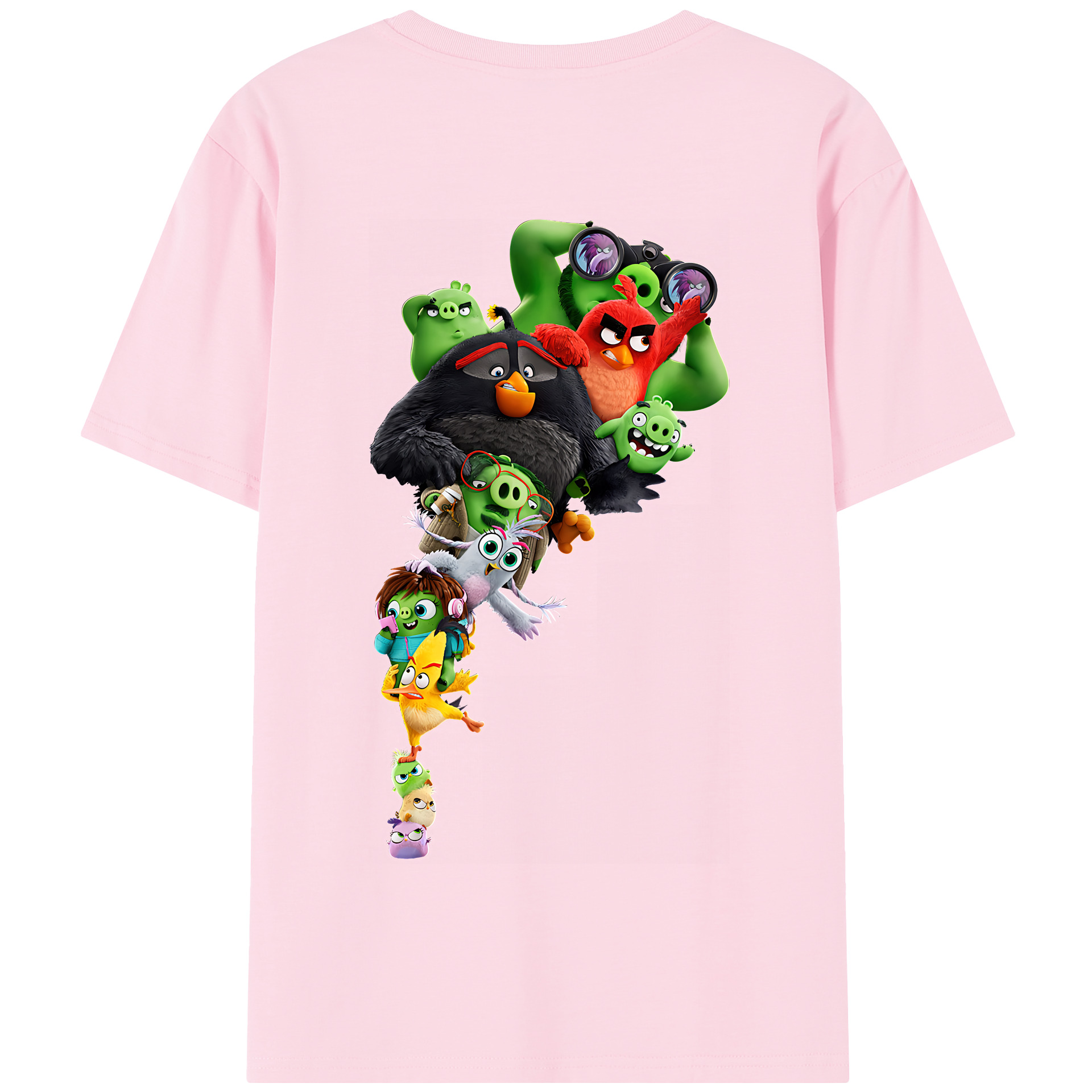 （画像用） Angry Birds アングリーバード 綿100％半袖Tシャツ（背面プリント）