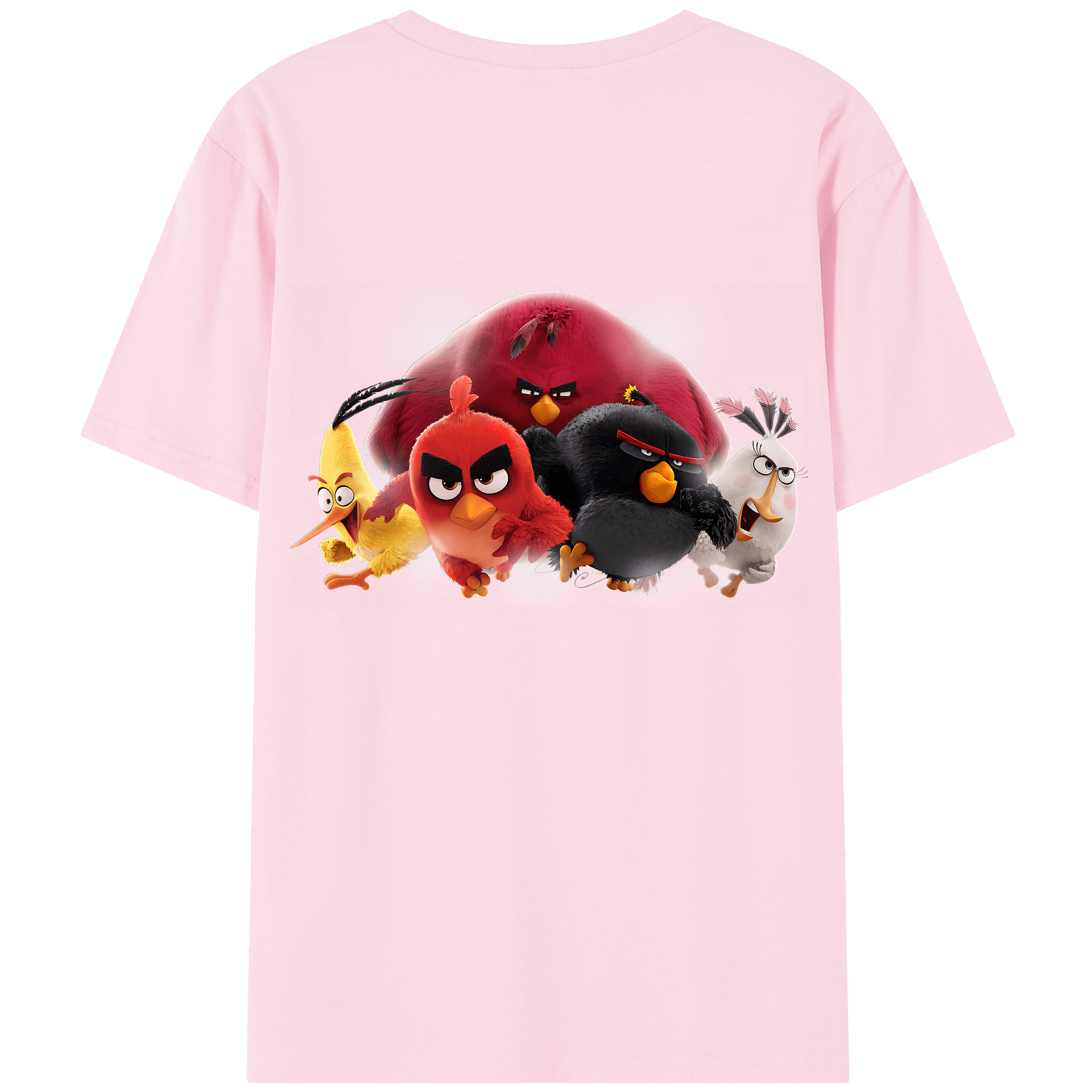 （画像用） Angry Birds アングリーバード 綿100％半袖Tシャツ（背面プリント）