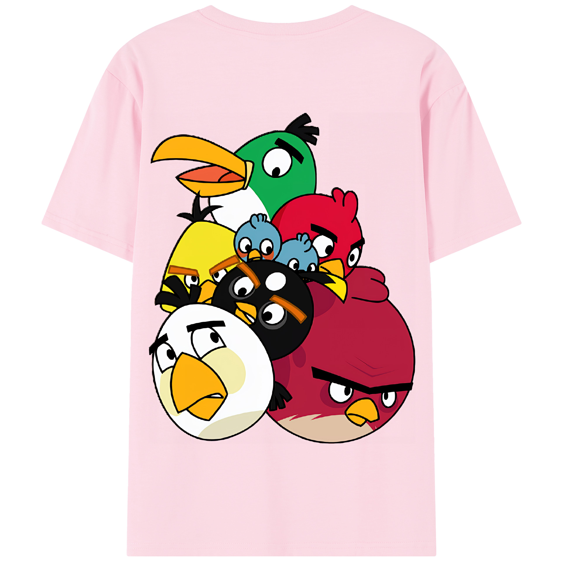 （画像用） Angry Birds アングリーバード 綿100％半袖Tシャツ（背面プリント）