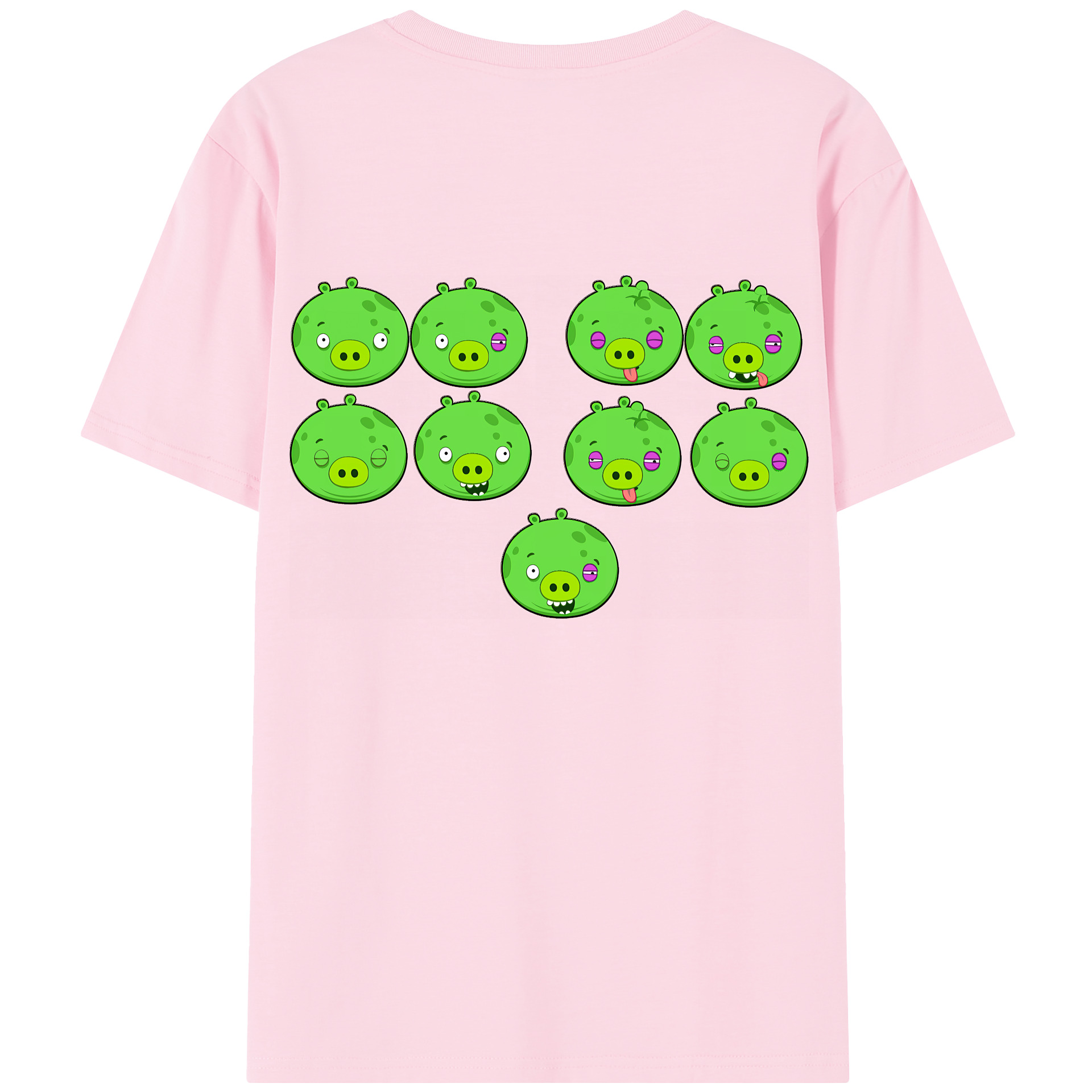 （画像用） Angry Birds アングリーバード 綿100％半袖Tシャツ（背面プリント）