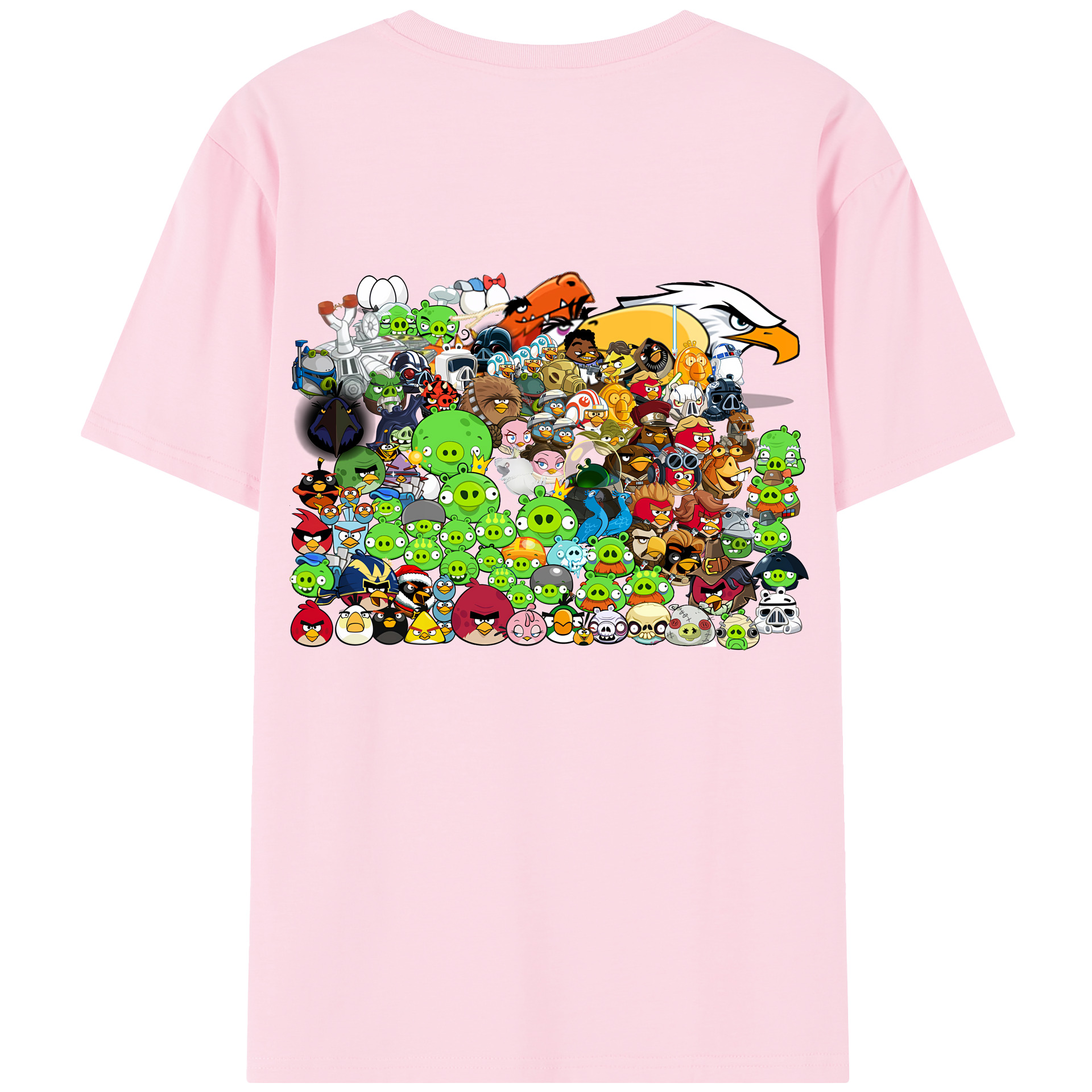 （画像用） Angry Birds アングリーバード 綿100％半袖Tシャツ（背面プリント）
