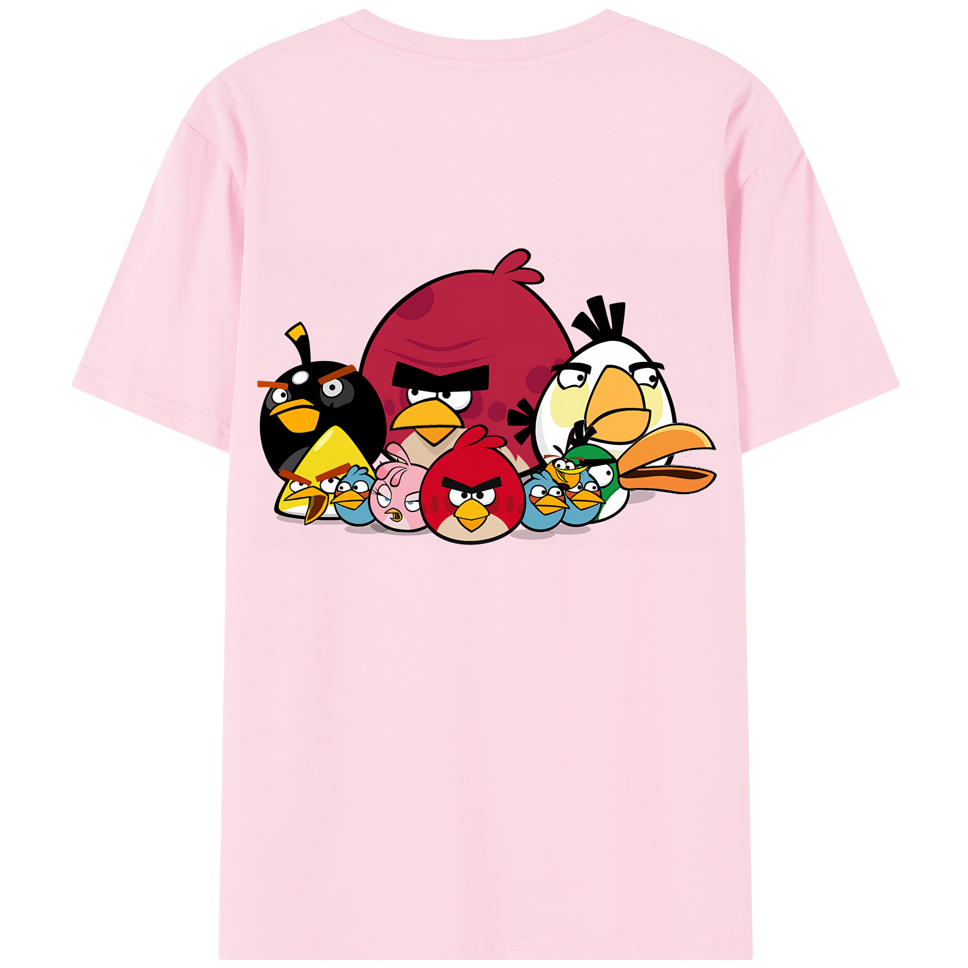 （画像用） Angry Birds アングリーバード 綿100％半袖Tシャツ（背面プリント）