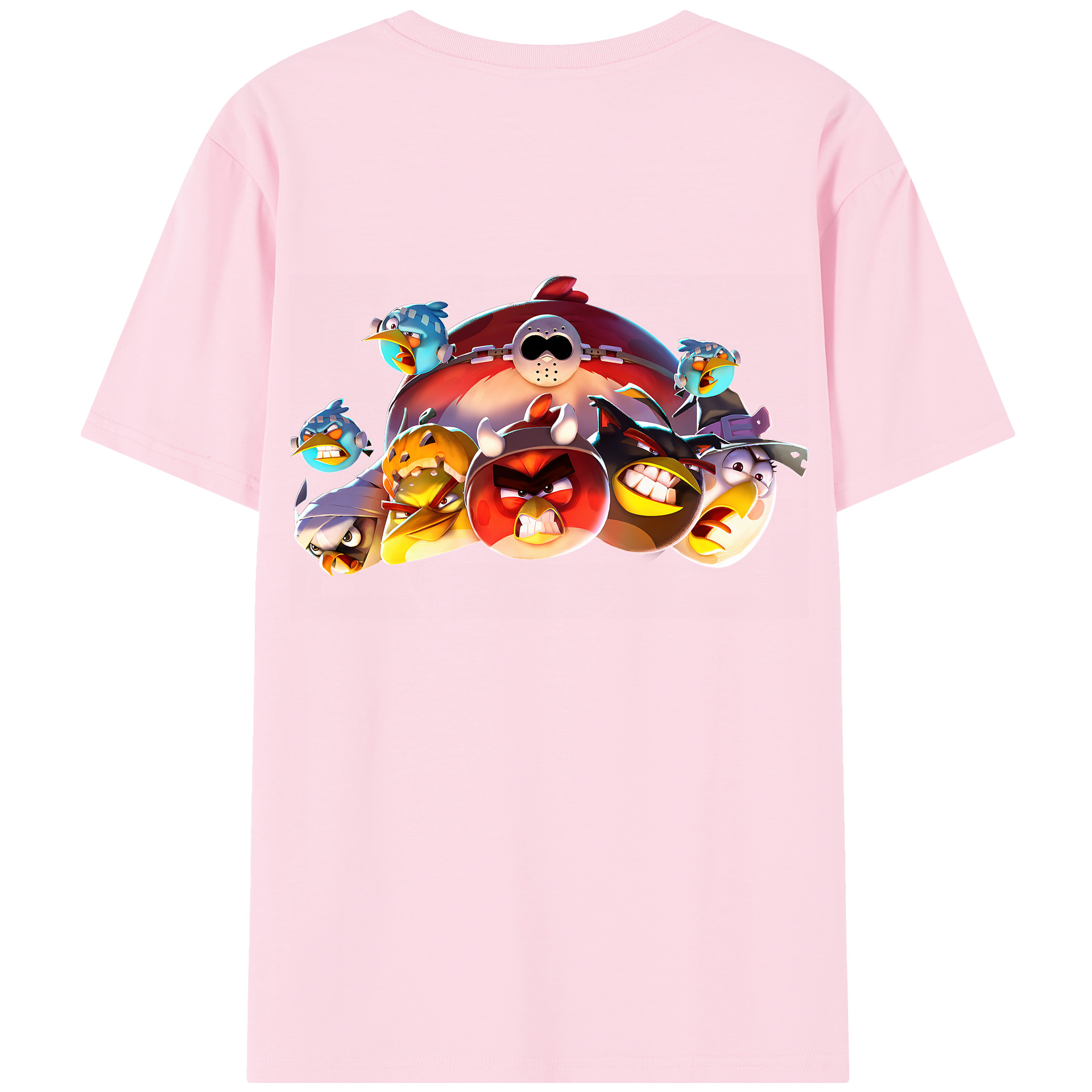 （画像用） Angry Birds アングリーバード 綿100％半袖Tシャツ（背面プリント）