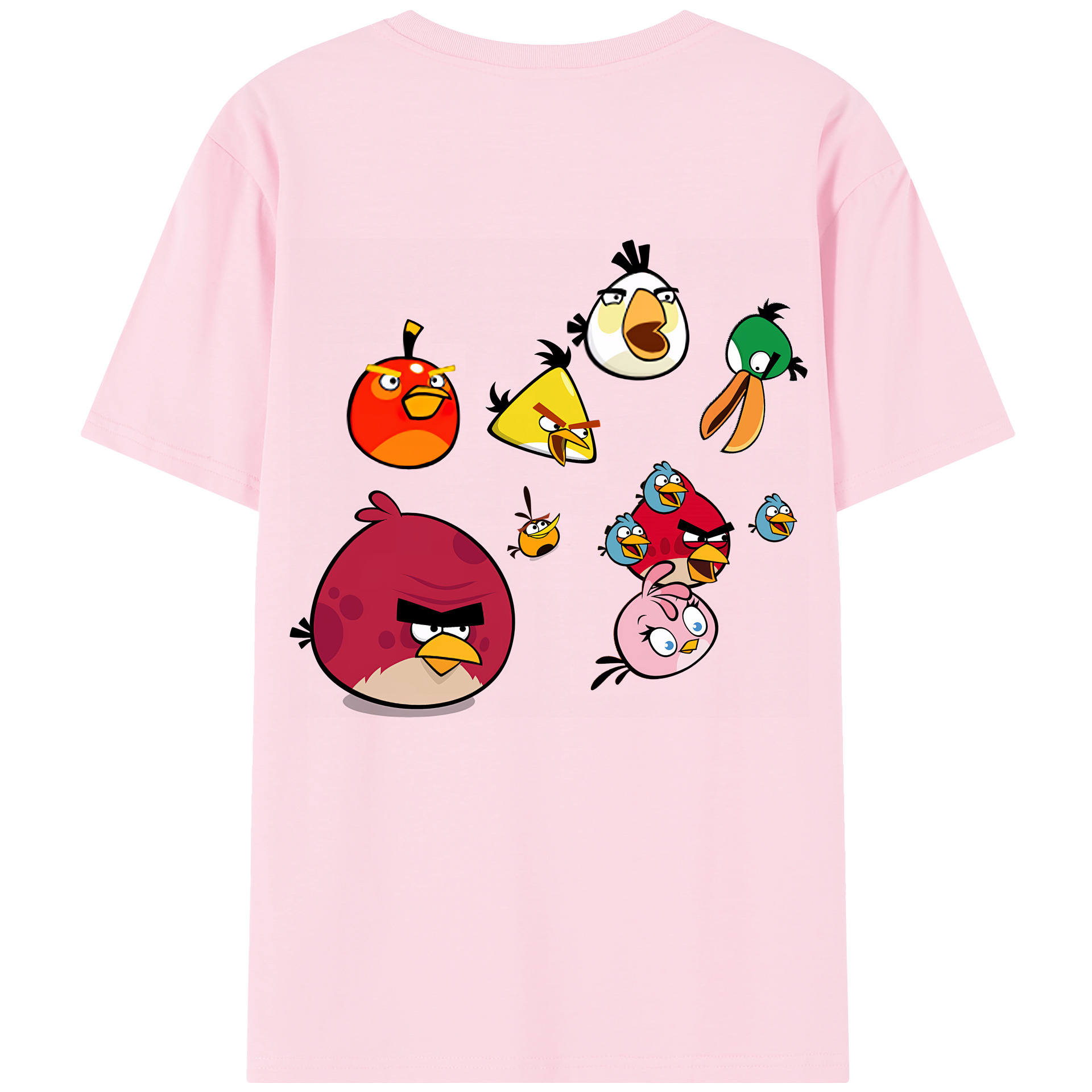 （画像用） Angry Birds アングリーバード 綿100％半袖Tシャツ（背面プリント）