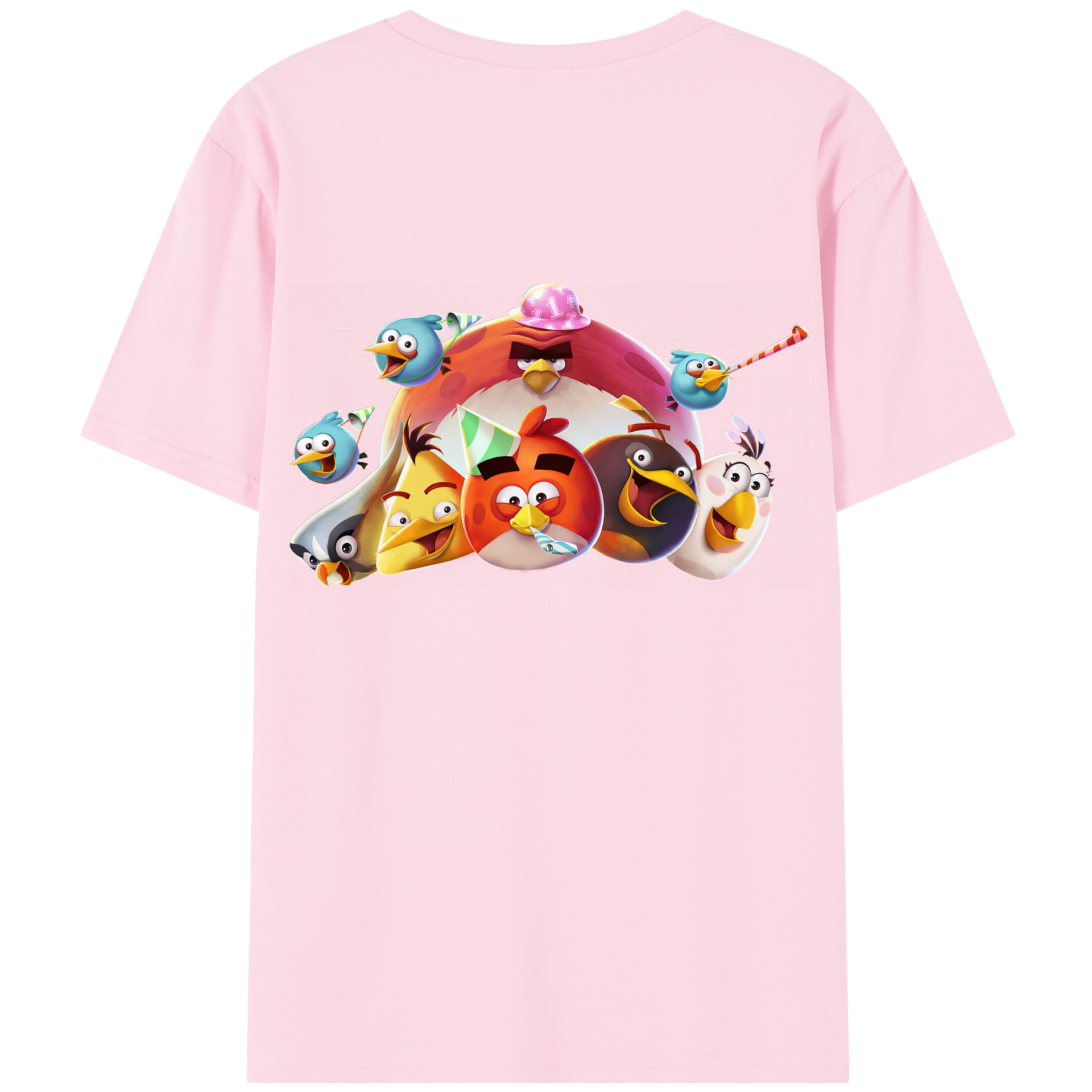 （画像用） Angry Birds アングリーバード 綿100％半袖Tシャツ（背面プリント）