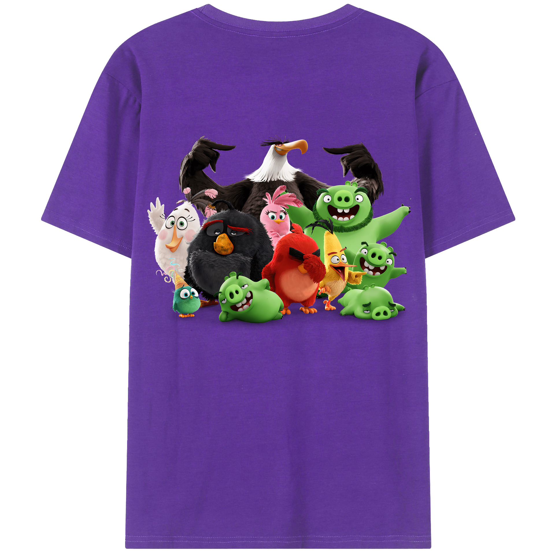 （画像用） Angry Birds アングリーバード 綿100％半袖Tシャツ（背面プリント）
