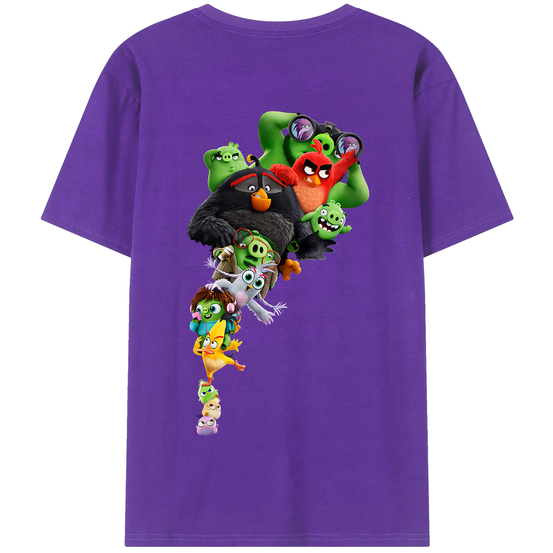 （画像用） Angry Birds アングリーバード 綿100％半袖Tシャツ（背面プリント）