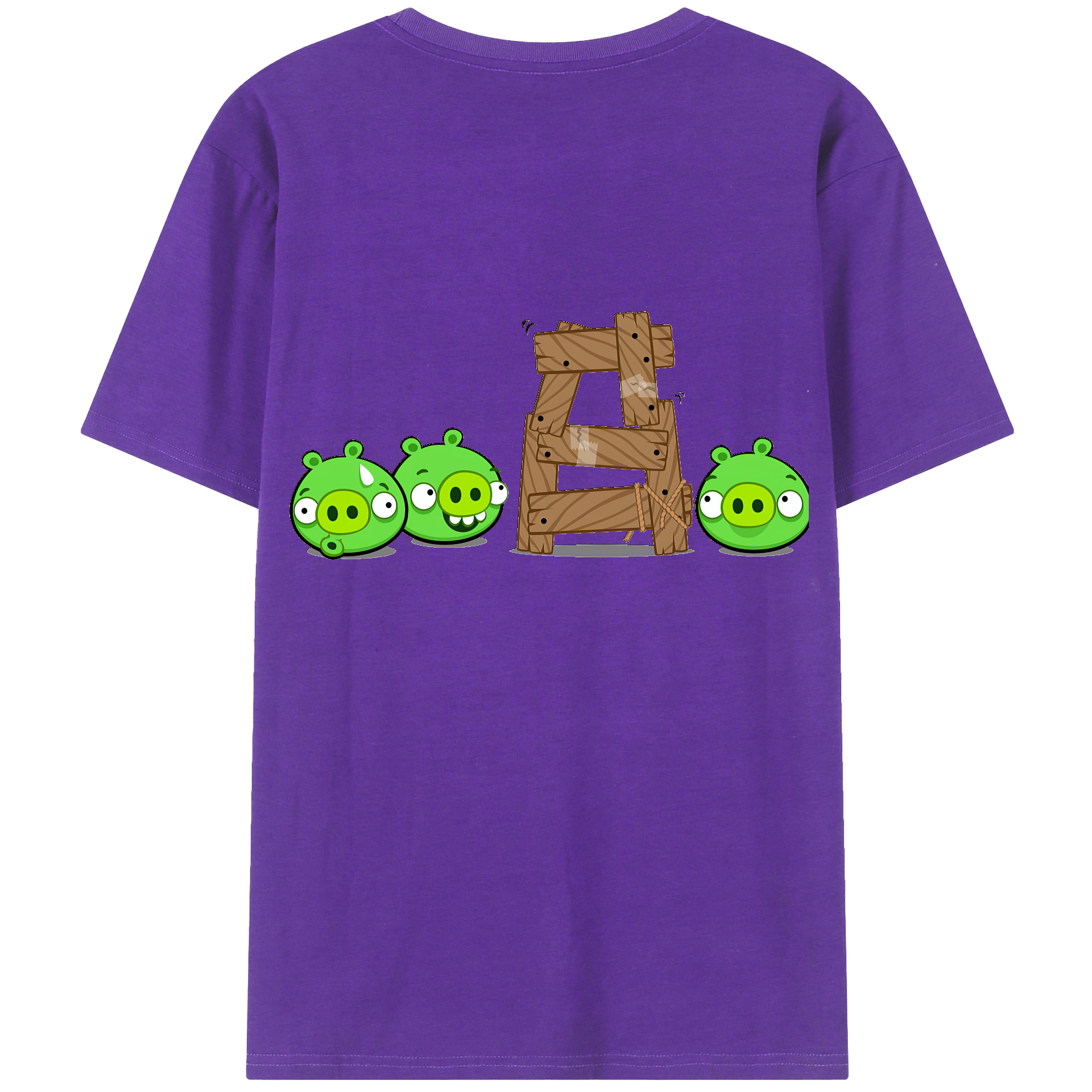 （画像用） Angry Birds アングリーバード 綿100％半袖Tシャツ（背面プリント）