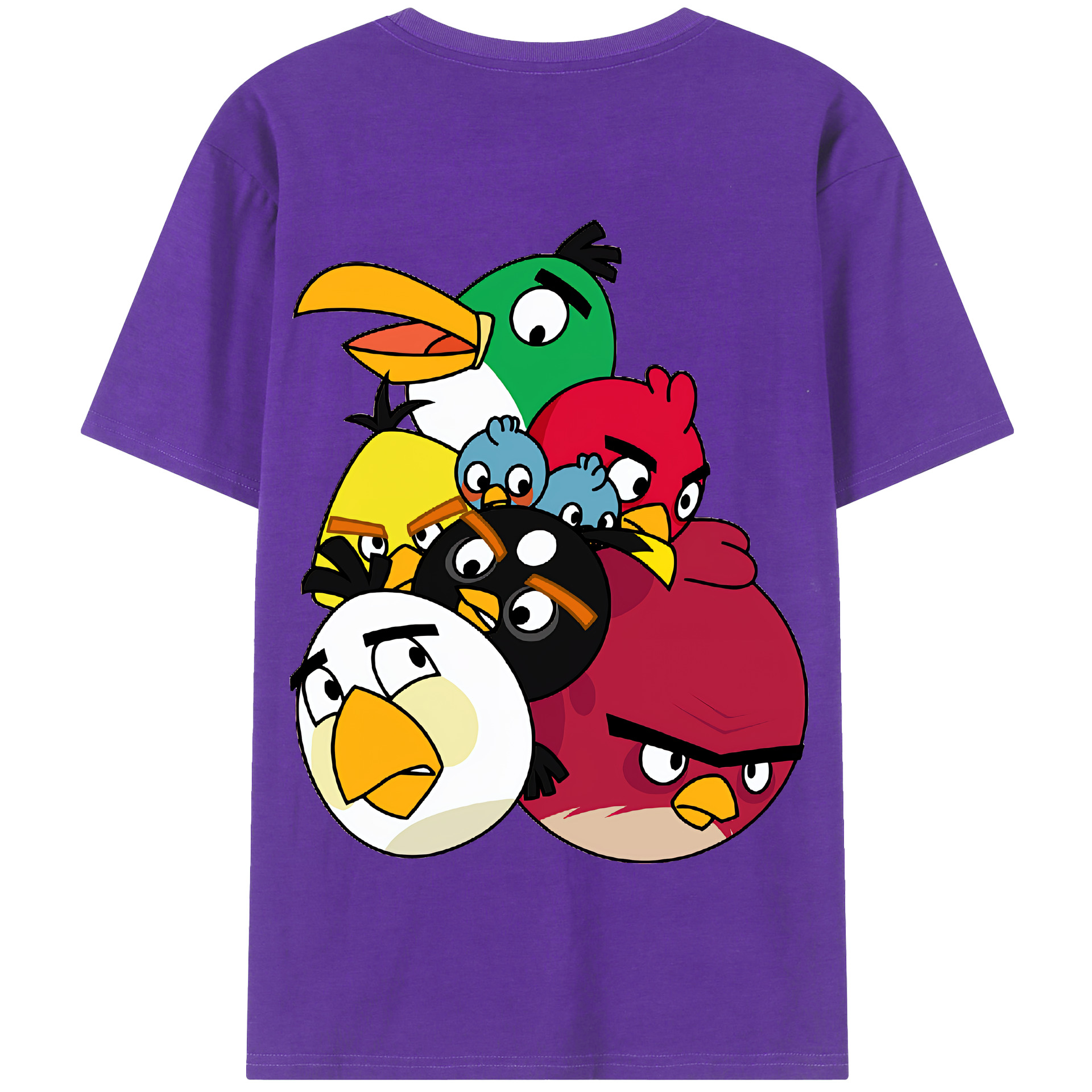 （画像用） Angry Birds アングリーバード 綿100％半袖Tシャツ（背面プリント）