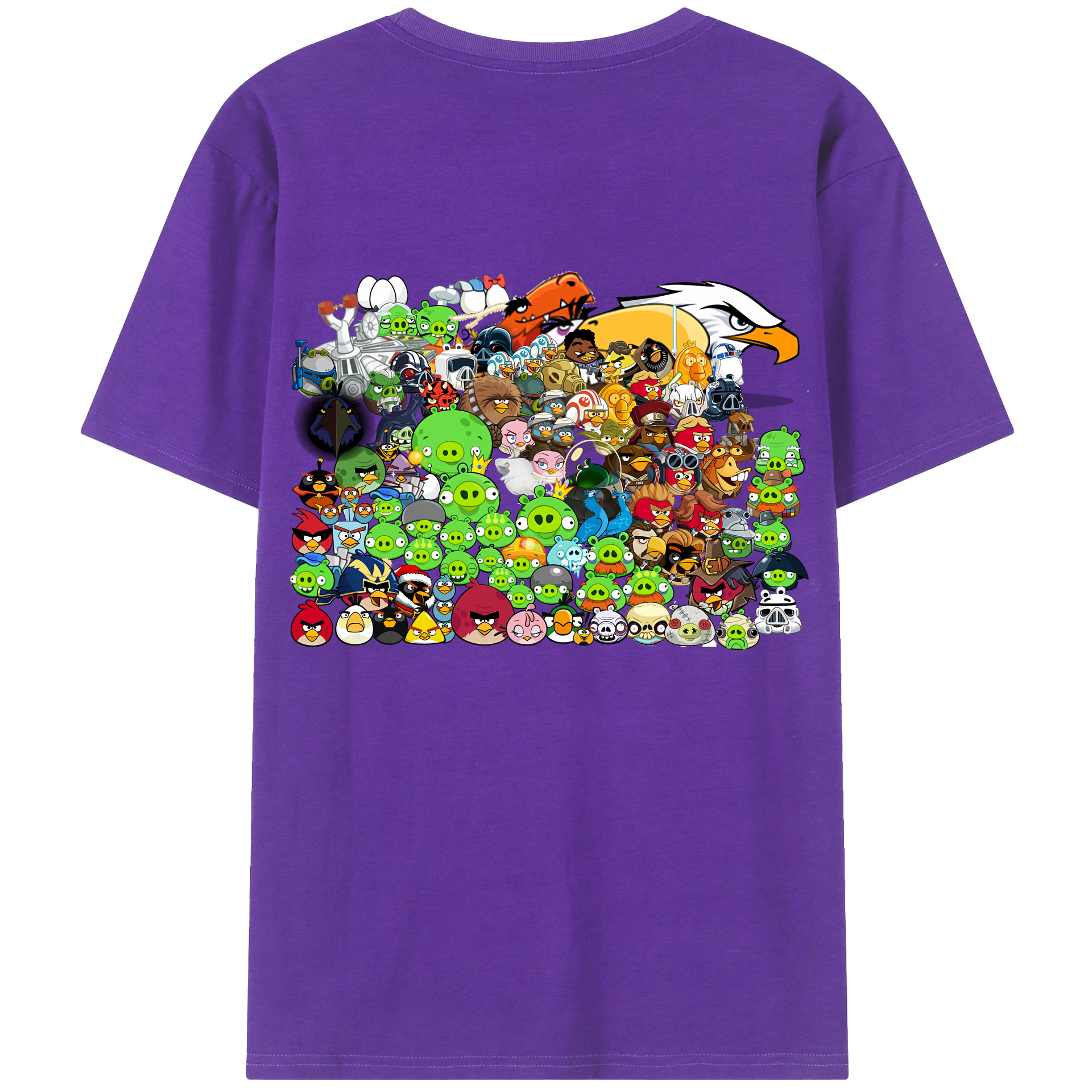 （画像用） Angry Birds アングリーバード 綿100％半袖Tシャツ（背面プリント）