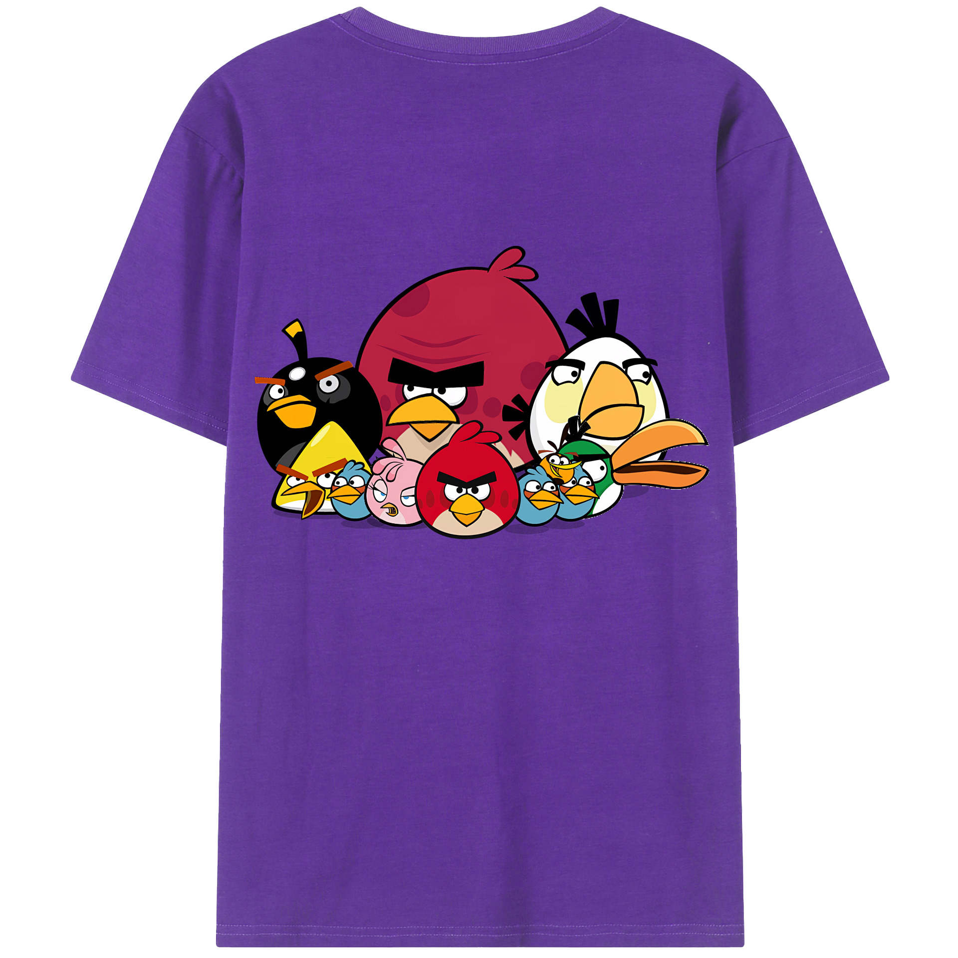 （画像用） Angry Birds アングリーバード 綿100％半袖Tシャツ（背面プリント）