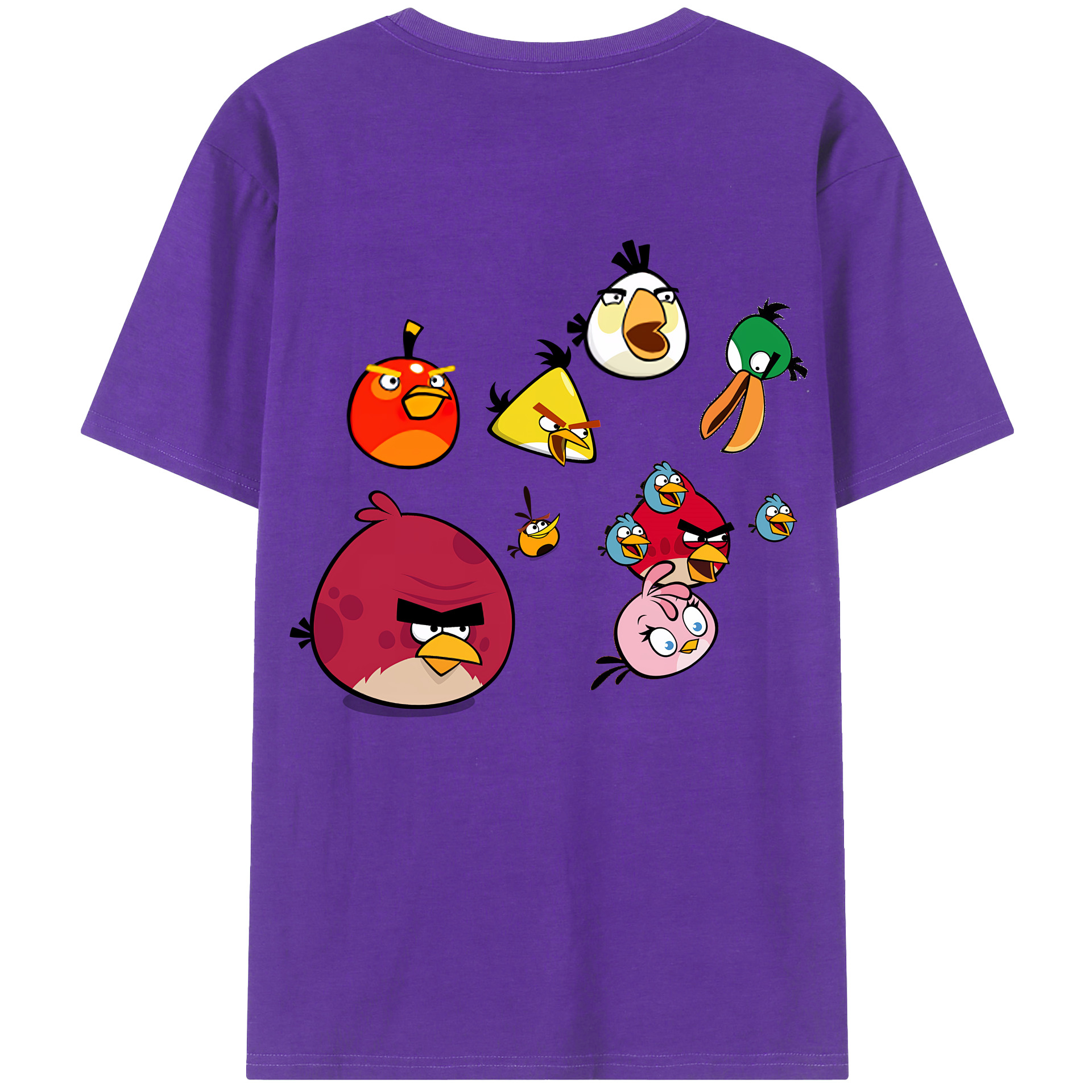 （画像用） Angry Birds アングリーバード 綿100％半袖Tシャツ（背面プリント）