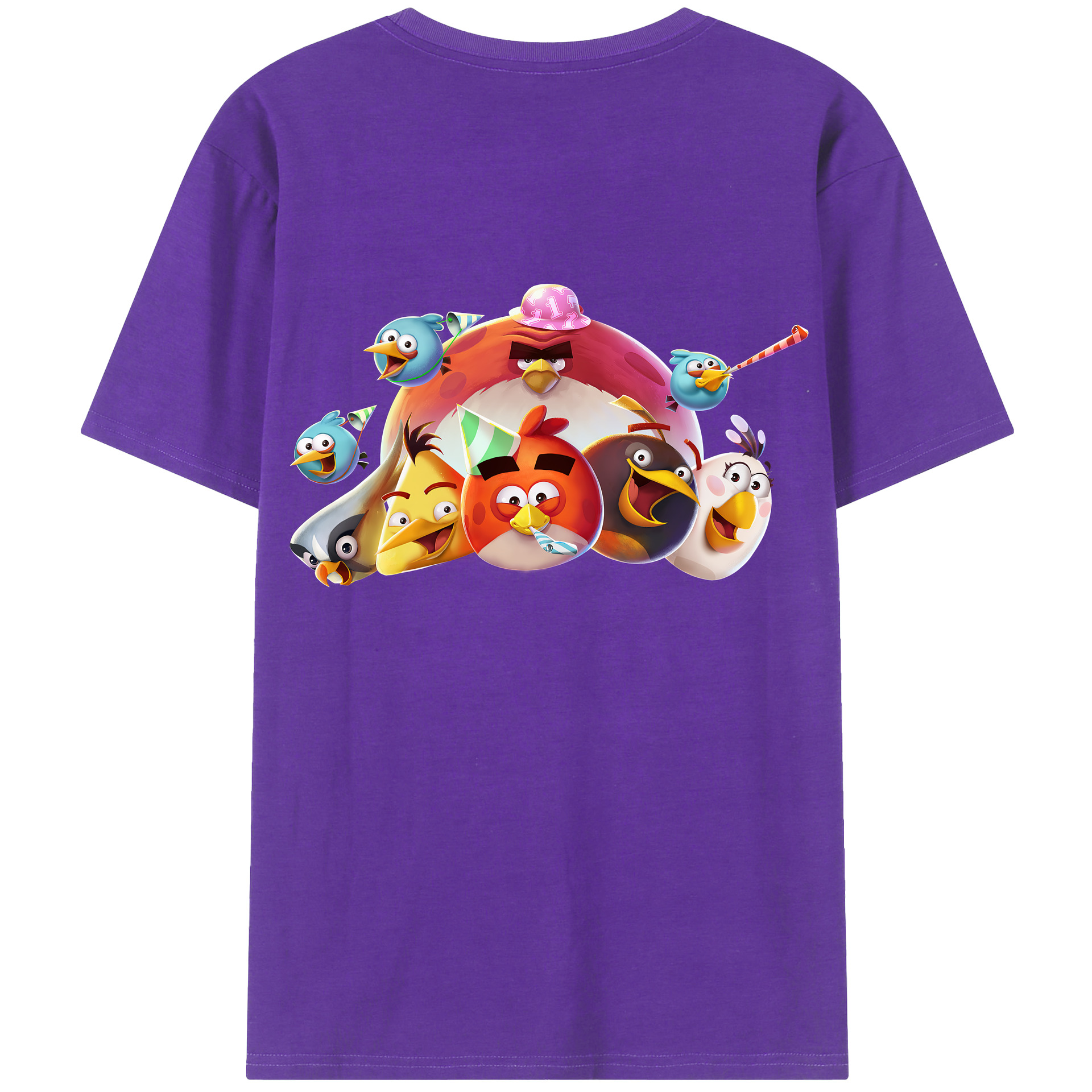（画像用） Angry Birds アングリーバード 綿100％半袖Tシャツ（背面プリント）